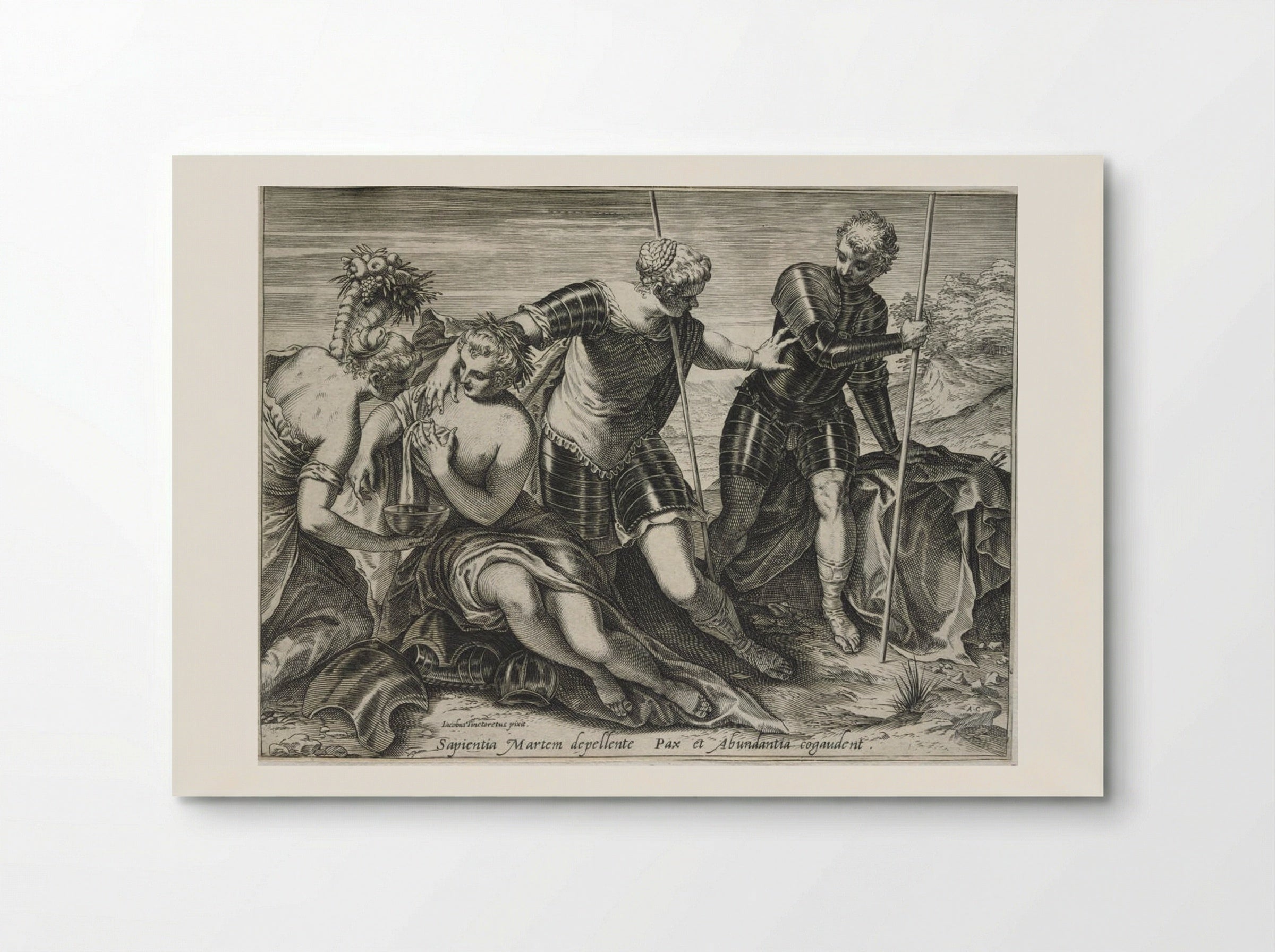 Mars Driven Away From Peace and Abundance by Minerva - Agostino Carracci - Poster