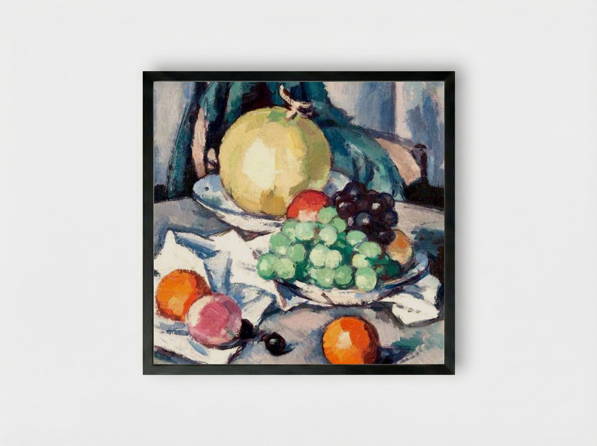 Mixed Fruit – Melon, Grapes and Apples - Samuel Peploe - Framed Print Black