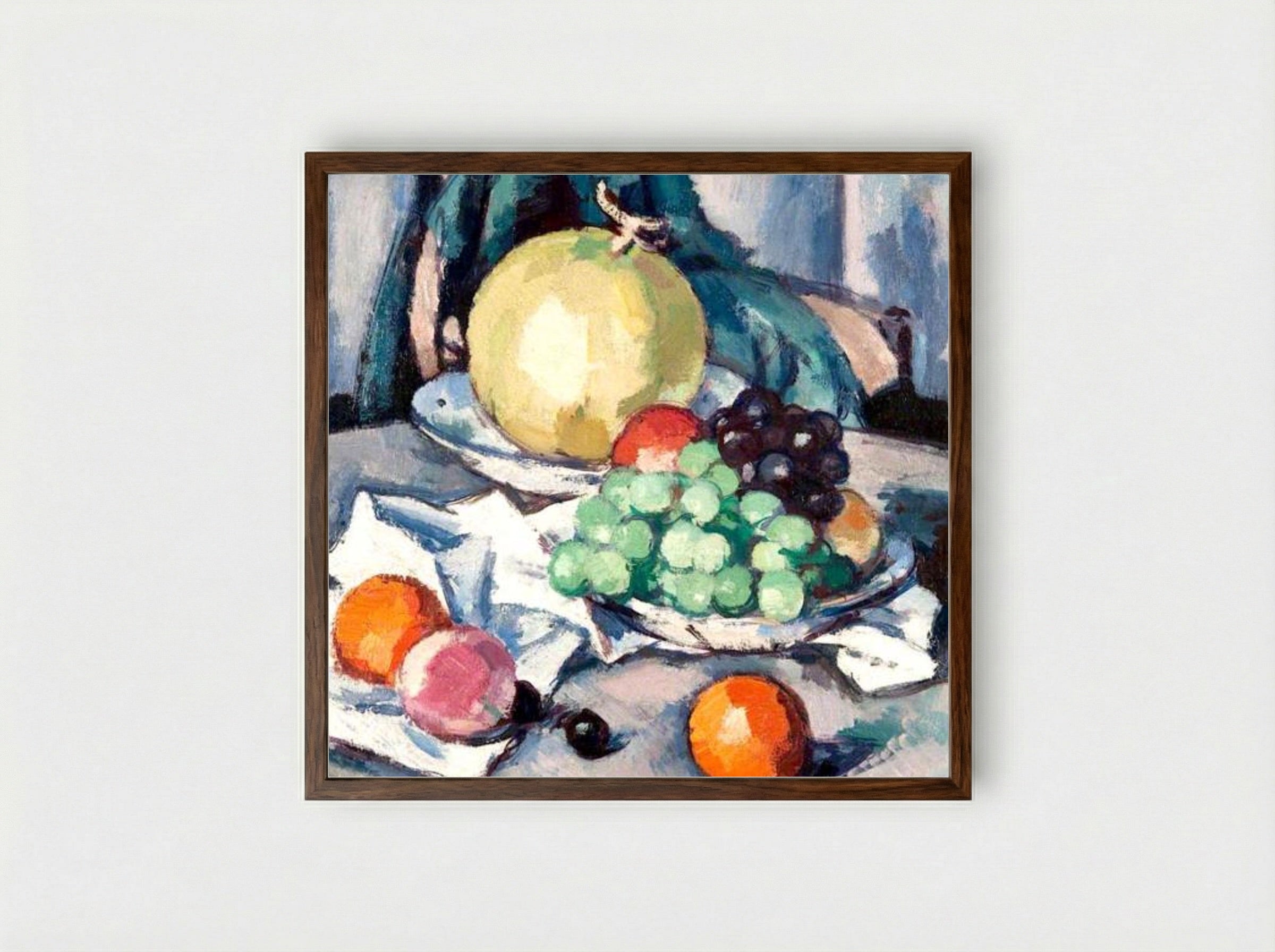 Mixed Fruit – Melon, Grapes and Apples - Samuel Peploe - Framed Print Dark Wood