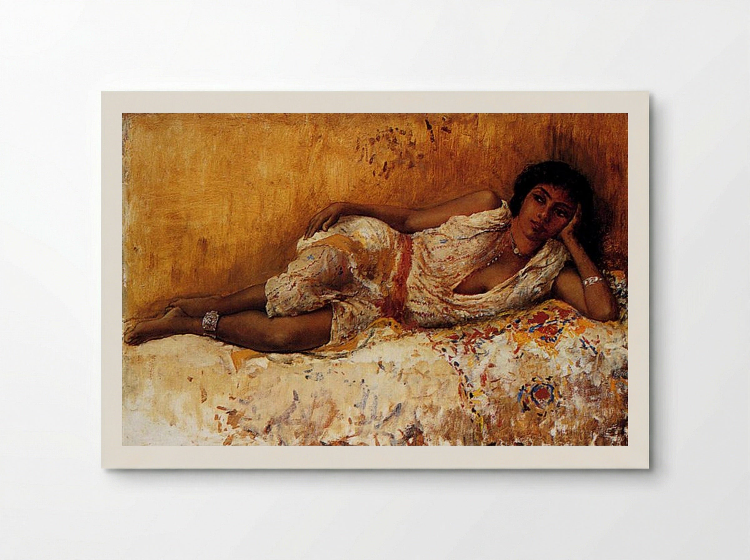 Moorish Girl Lying On A Couch Rabat, Morocco - Edwin Lord Weeks - Poster
