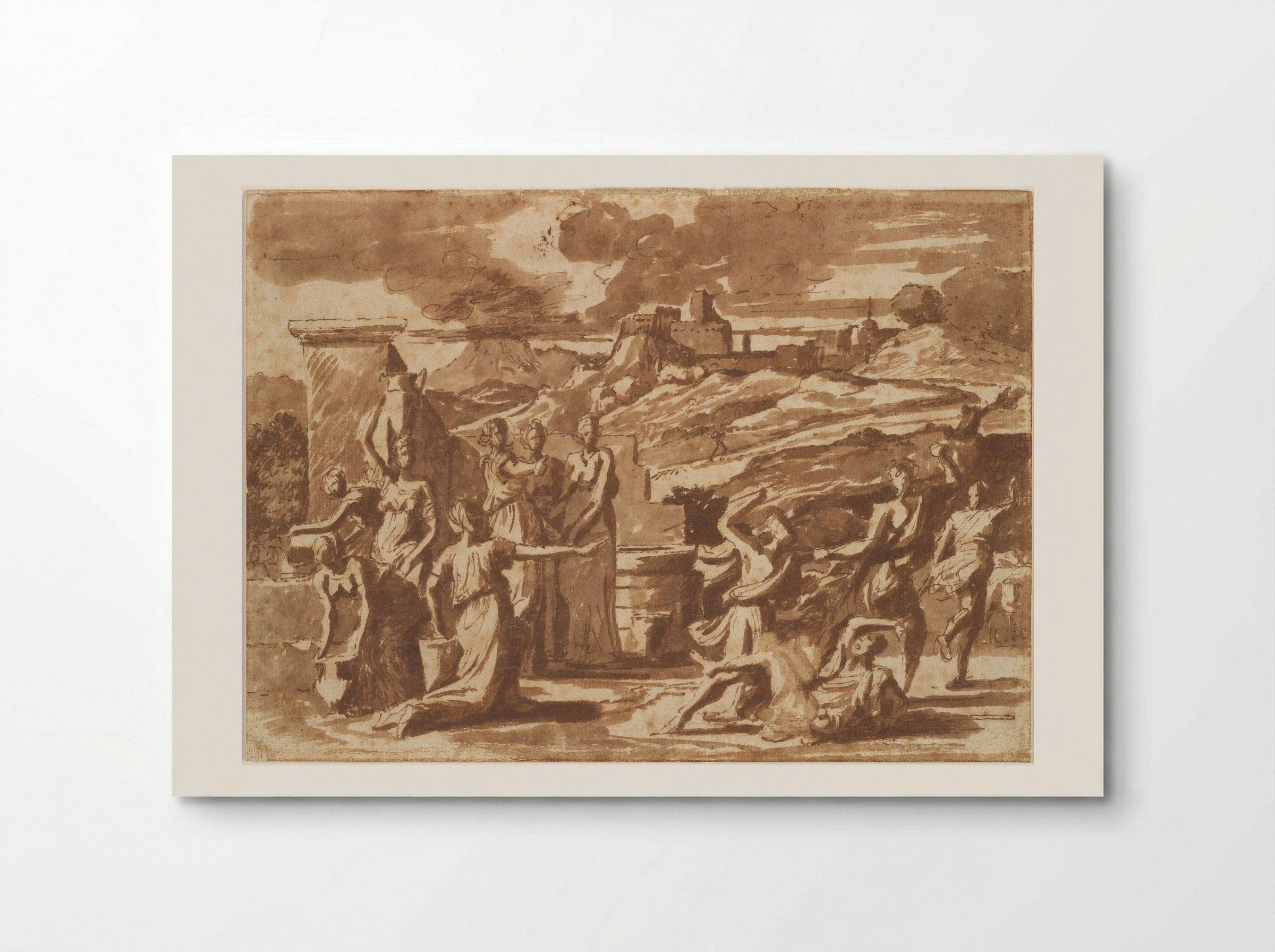 Moses Defending the Daughters of Jethro - Nicolas Poussin - Poster