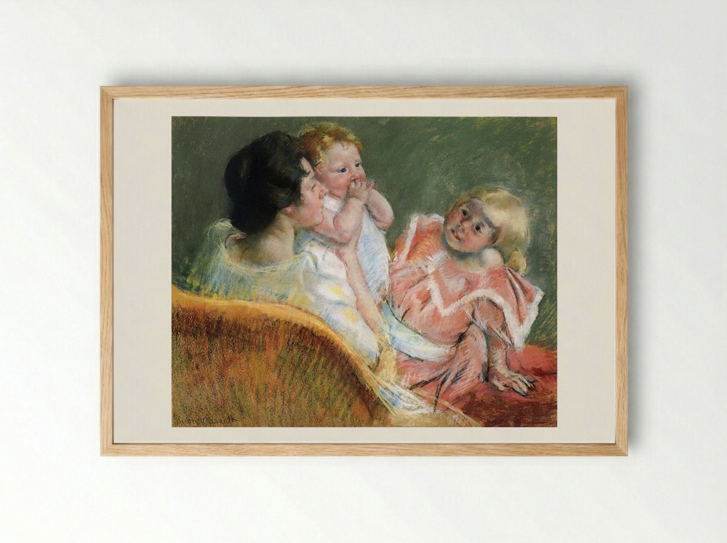 Mother and Children - Mary Cassatt - Framed Print Wood