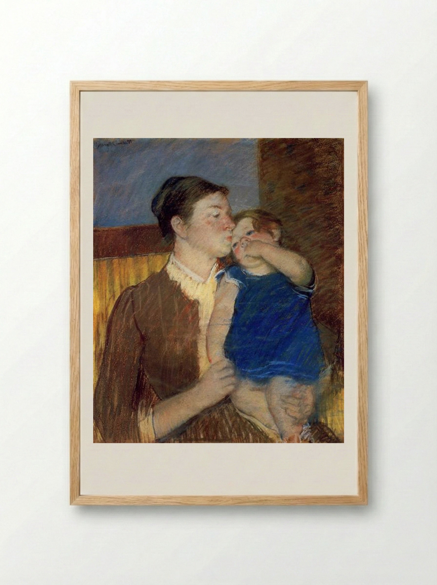 Mother's Goodnight Kiss - Mary Cassatt - Framed Print Wood