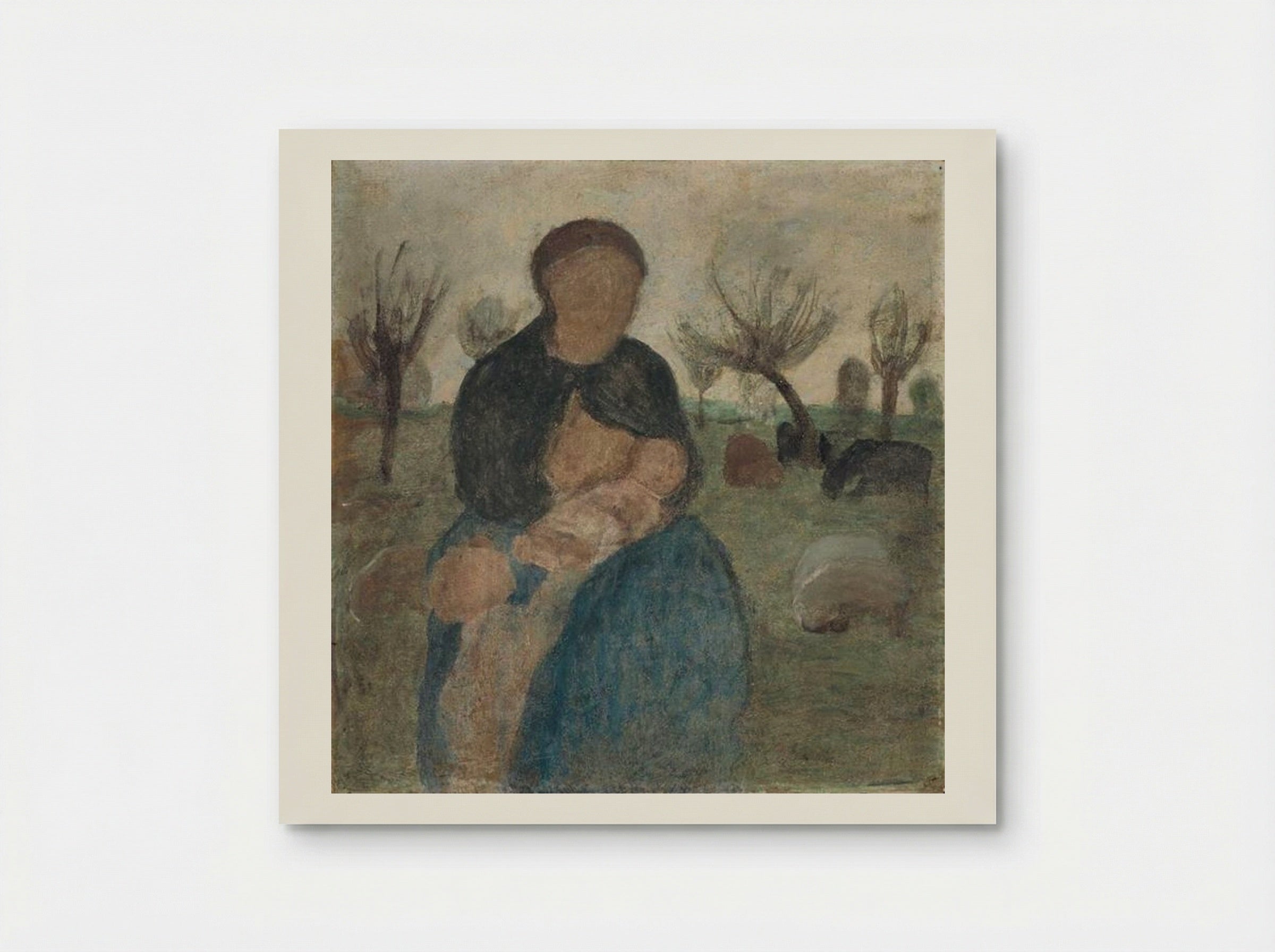 Mother with baby at her breast, and child in landscape - Paula Modersohn-Becker - Poster
