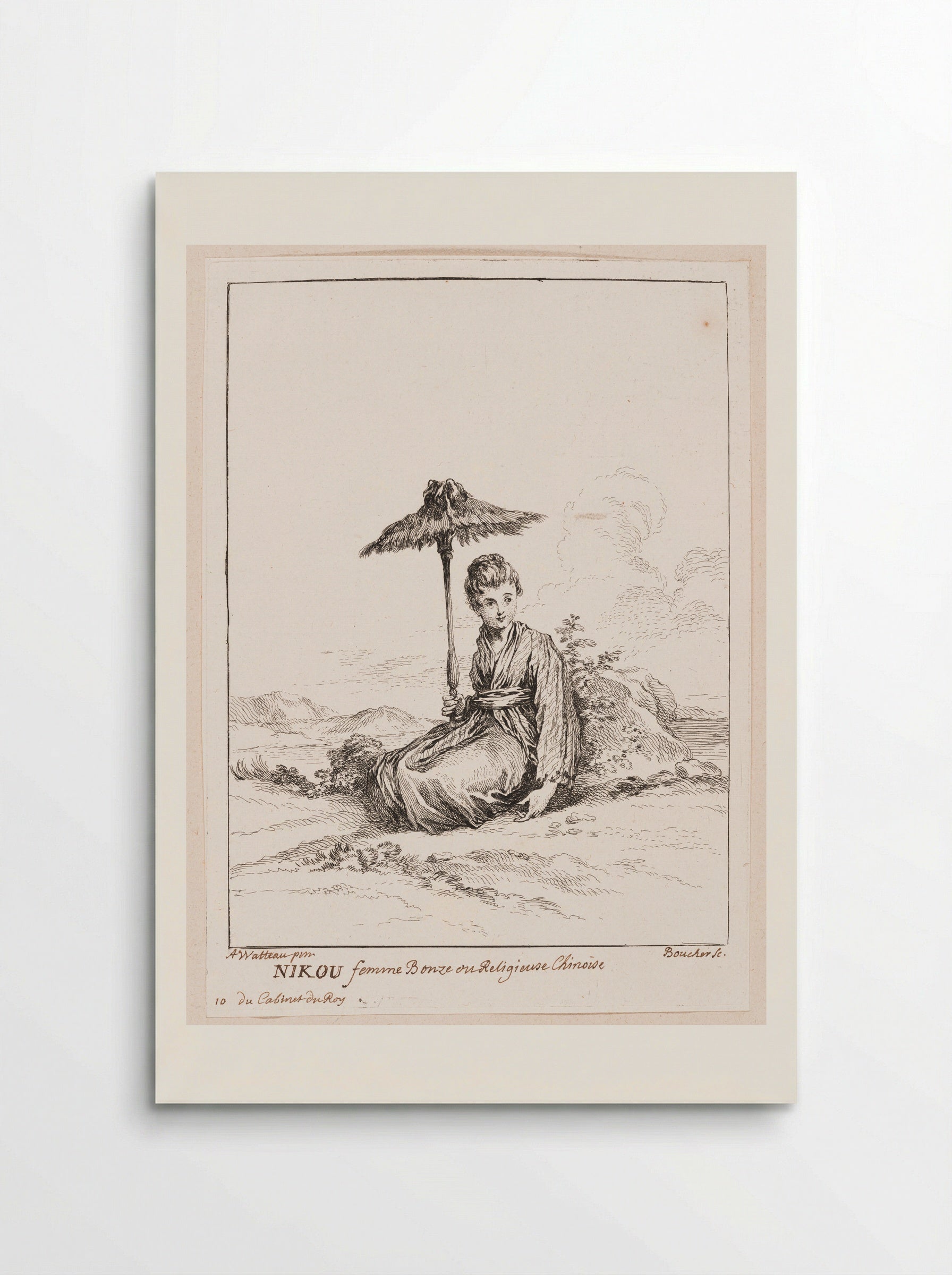 Nikou, Female Bonze or Chinese Nun - François Boucher - Poster