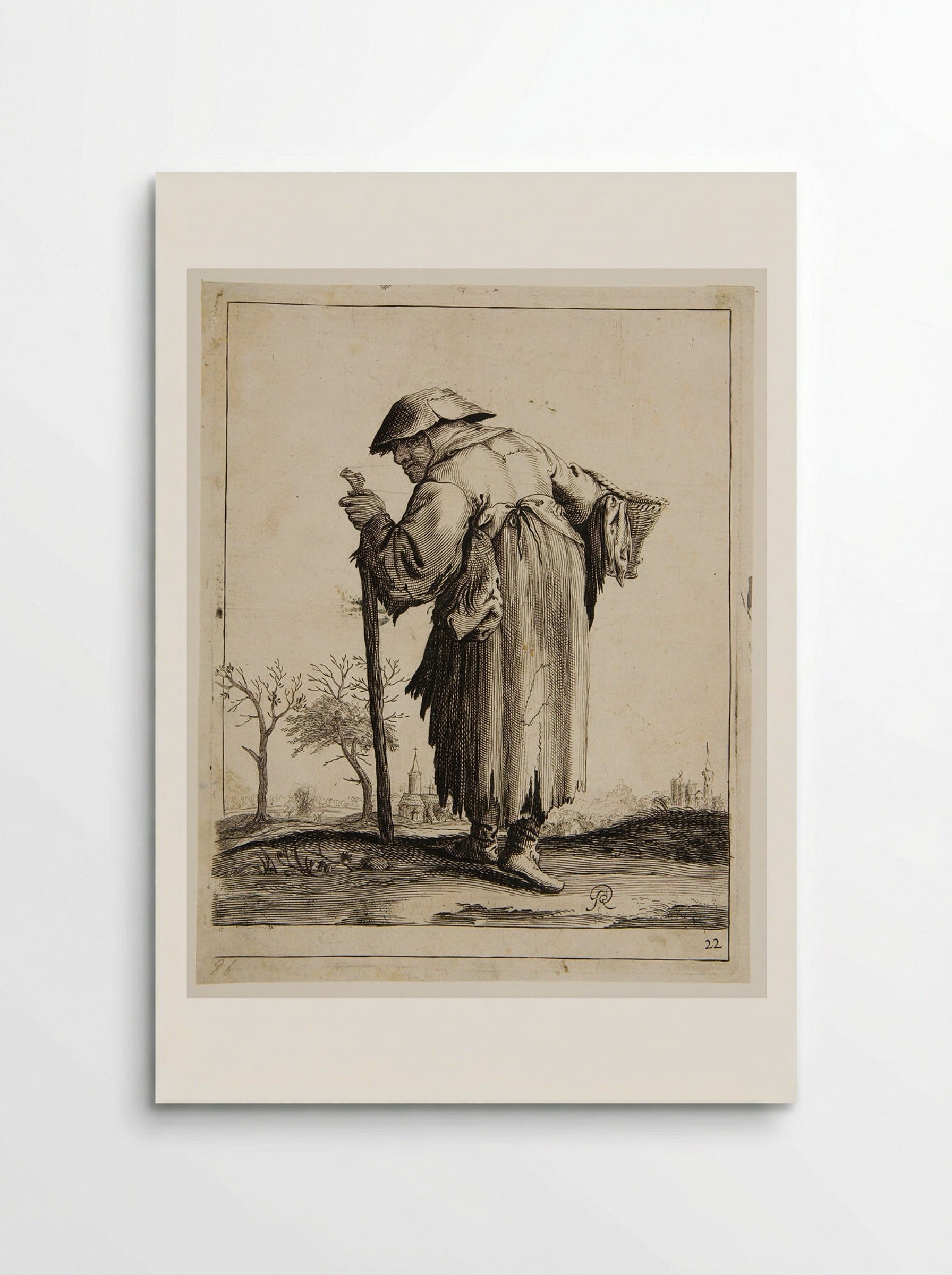 Old Woman with a Stick - Pieter Jansz. Quast - Poster