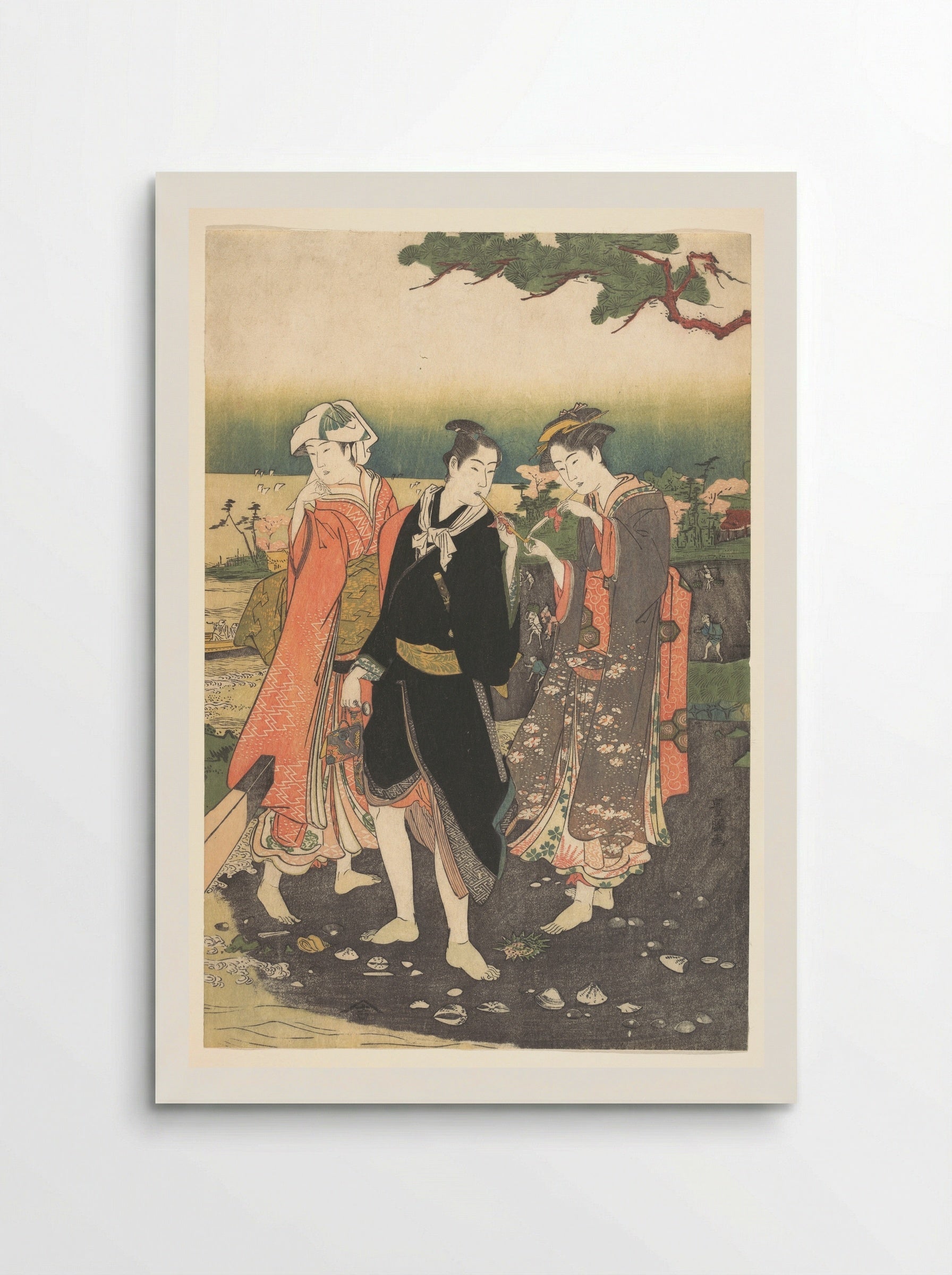 On Shinagawa Beach at Ebb-Tide - Utagawa Toyokuni I - Poster