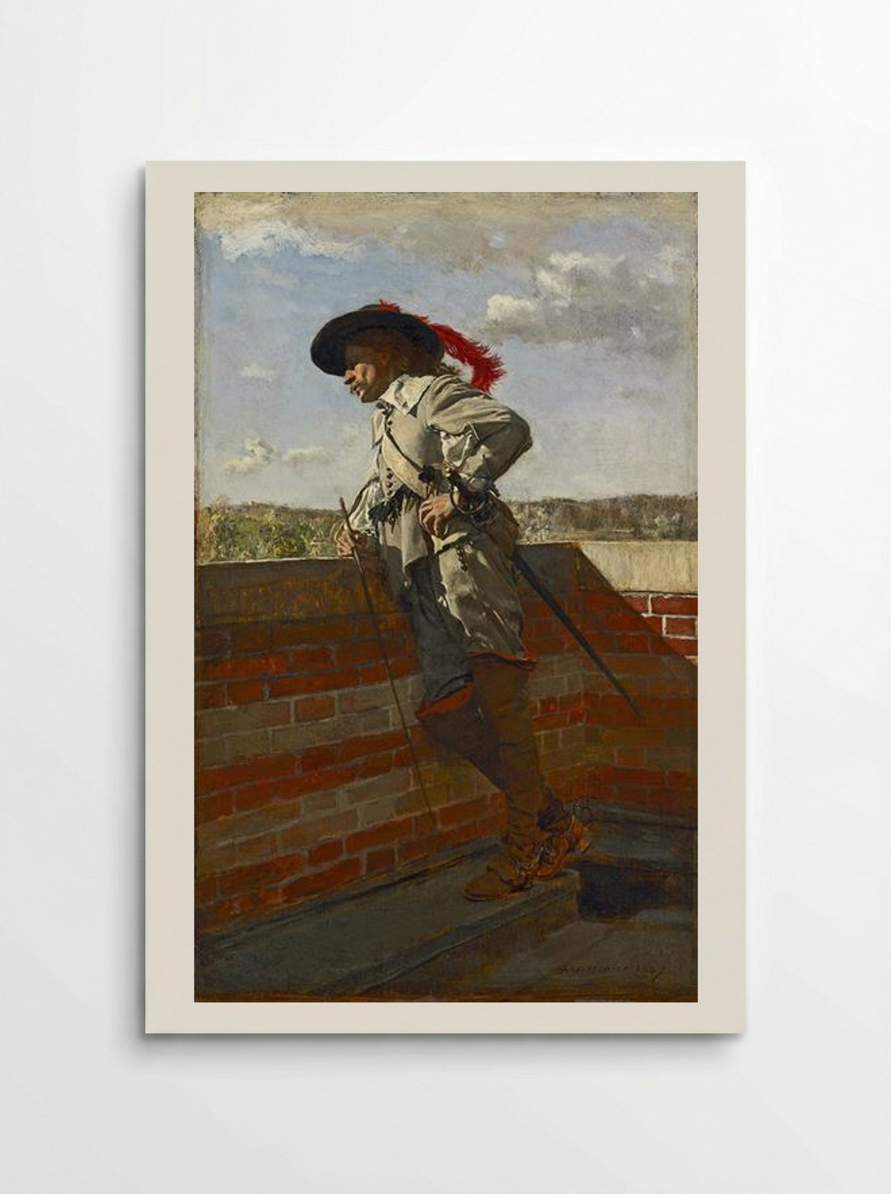 On a Terrace - Jean-Louis-Ernest Meissonier - Poster