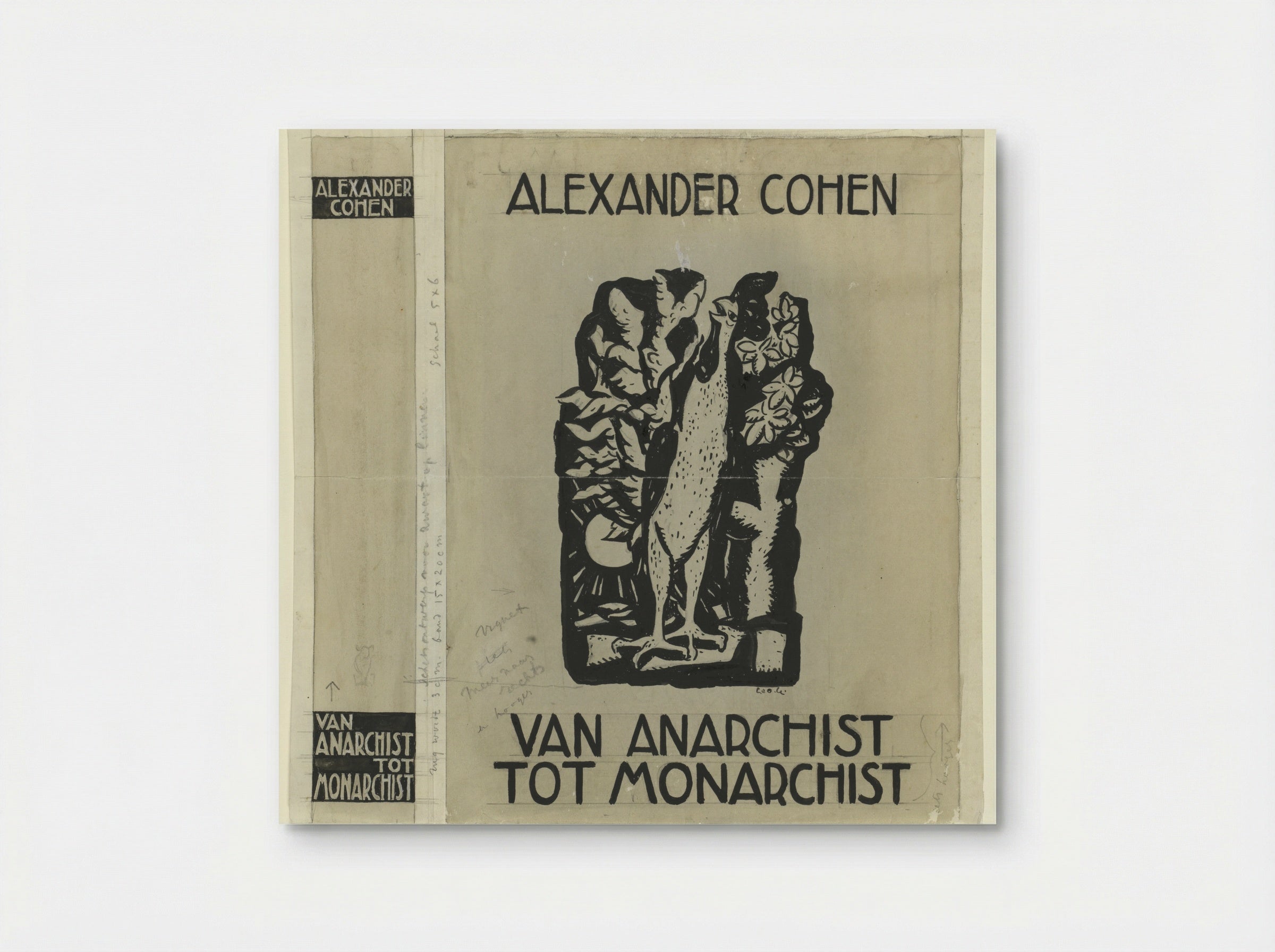 Ontwerp voor band en rug van: Alexander Cohen, Van anarchist tot monarchist - Leo Gestel - Poster
