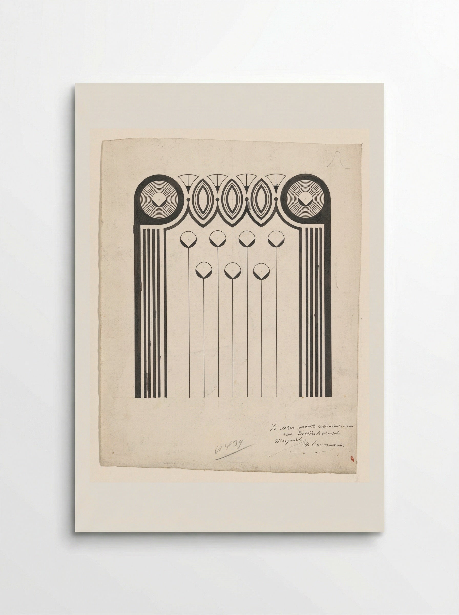 Ornamental Design for a Bookbinding Stamp - Samuel Jessurun de Mesquita - Poster