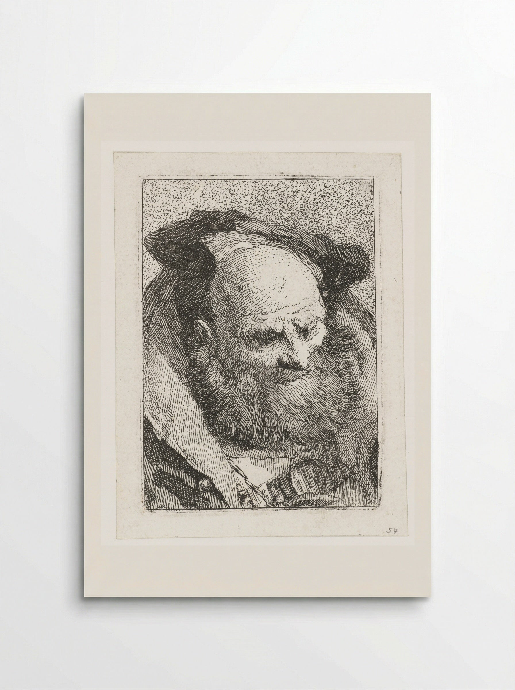 Oude man met baard - Giovanni Domenico Tiepolo - Poster