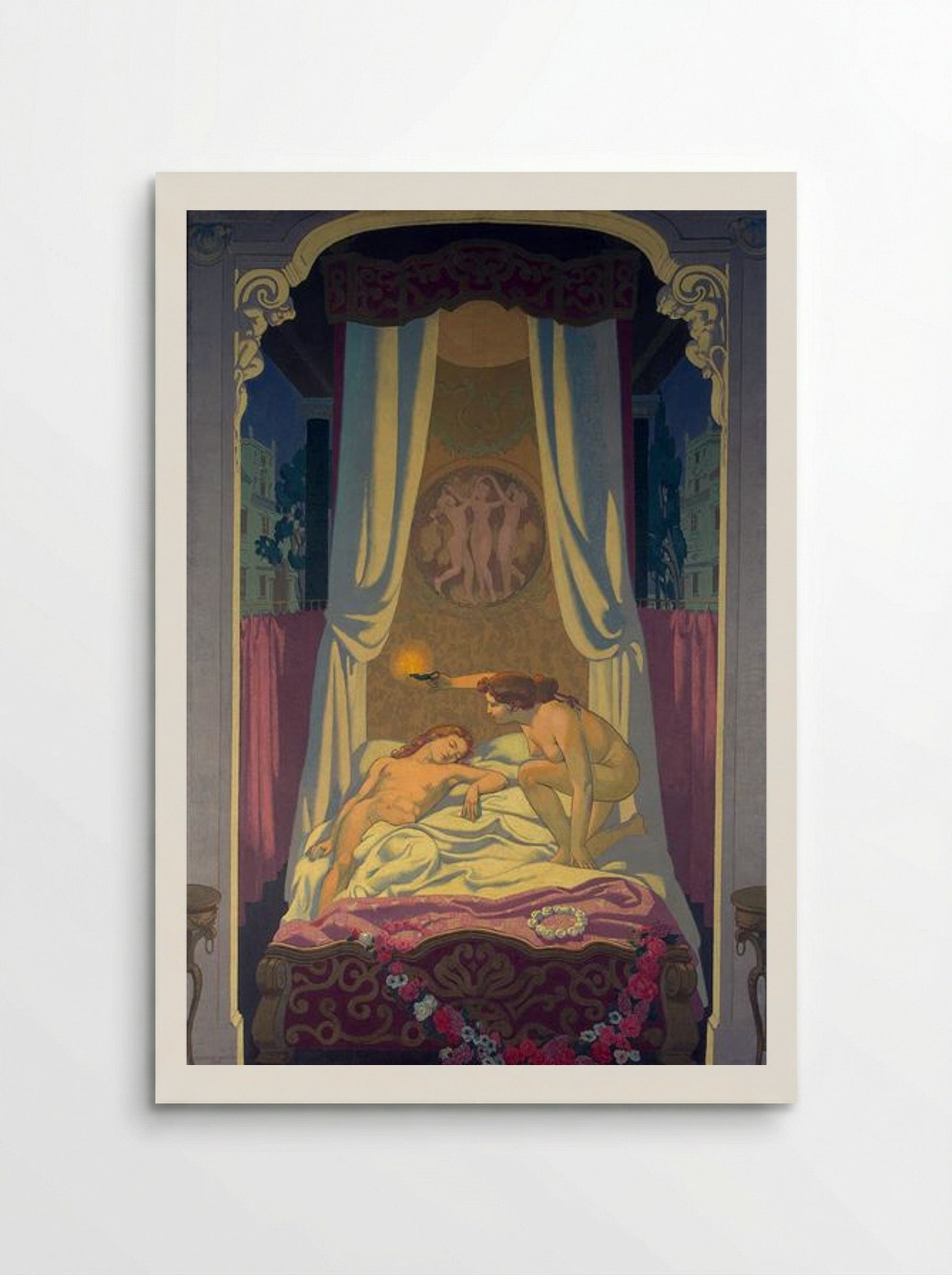 Panel 3. Psyche Discovers that Her Mysterious Lover is Eros - Maurice Denis - Poster