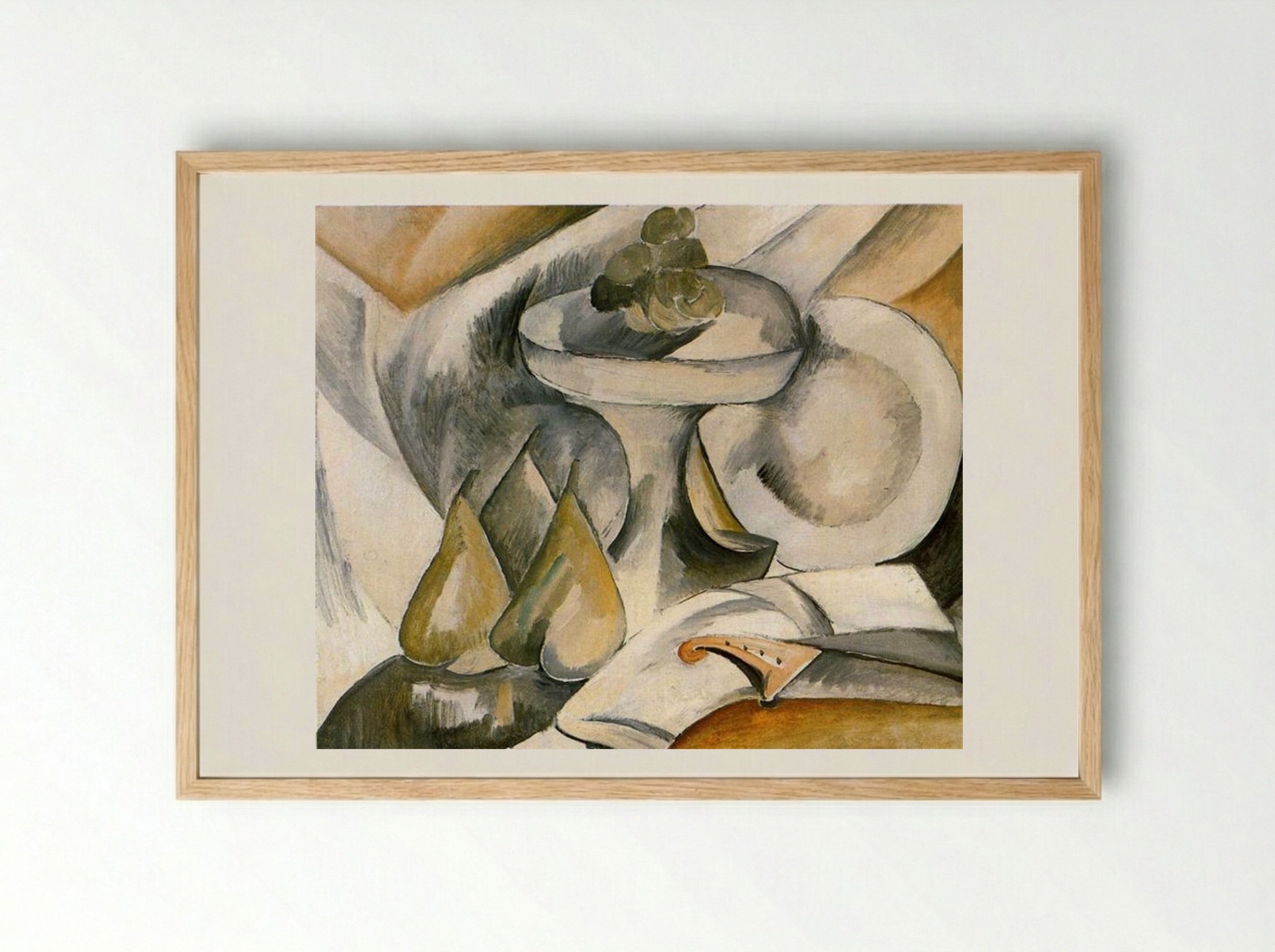 Plate and Fruit Dish - Georges Braque - Framed Print Wood