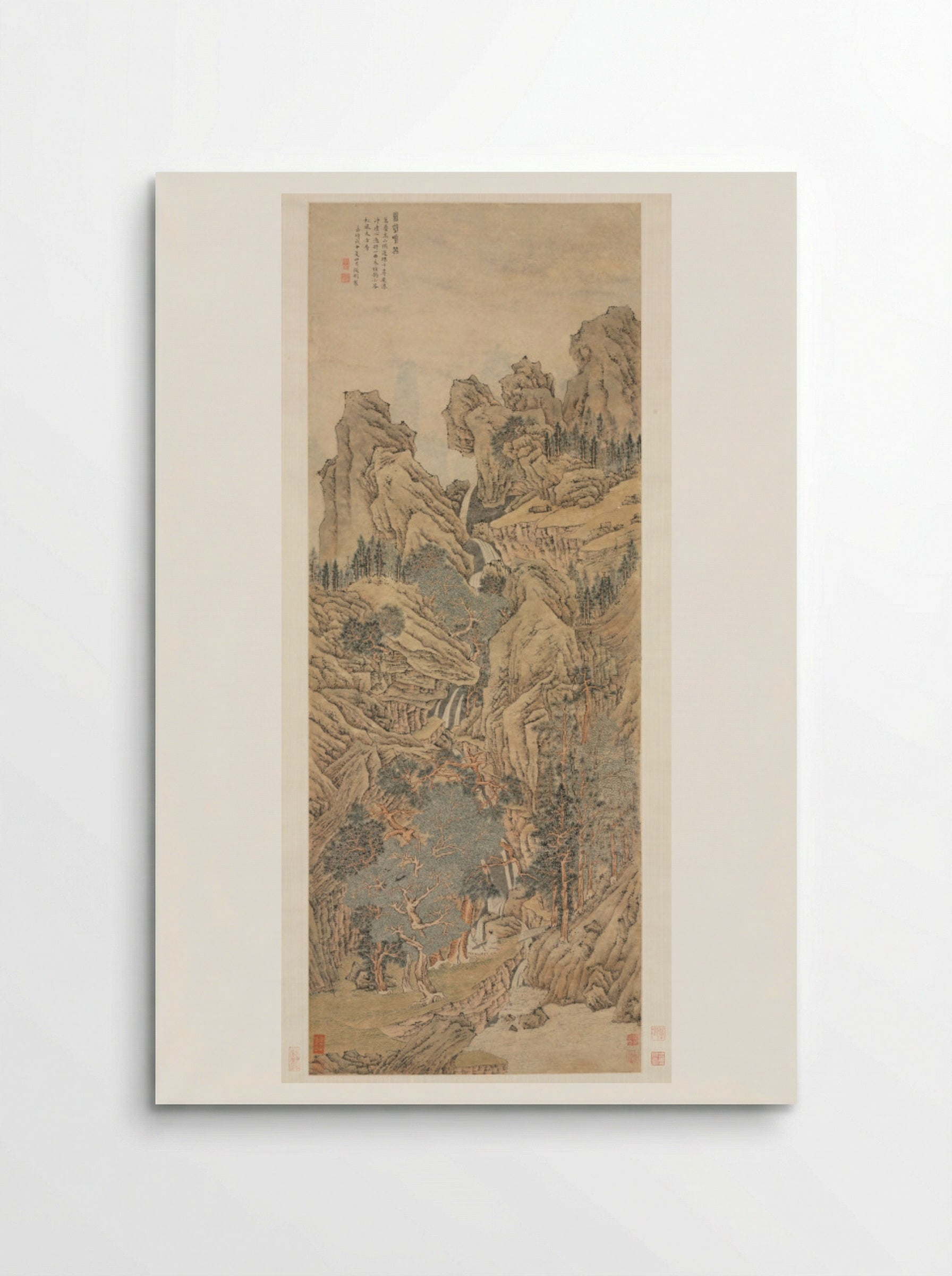 Playing the Qin in a Secluded Valley - Wen Zhengming - Poster