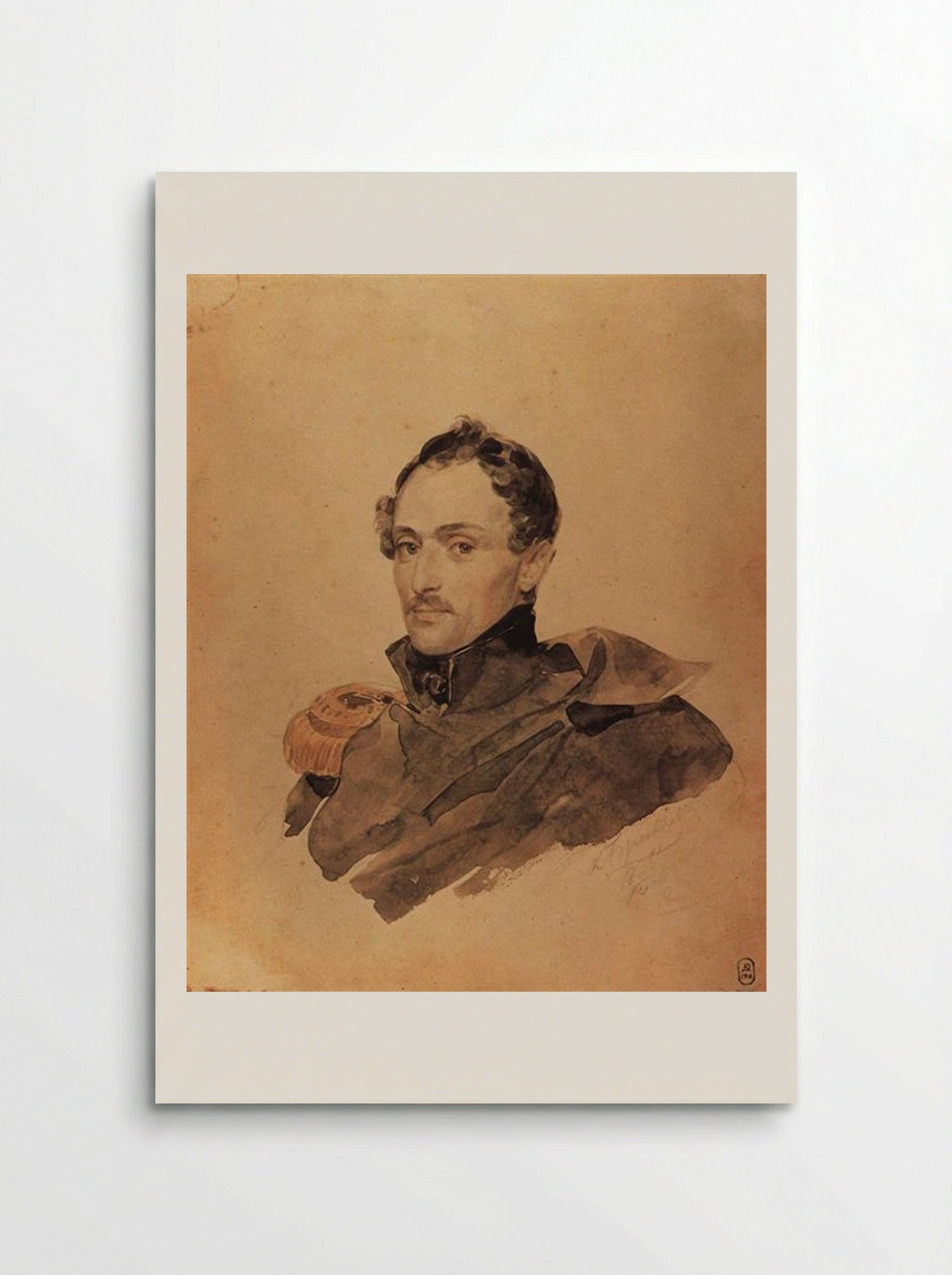 Portrait of Captain A. M. Kostinich - Karl Bryullov - Poster