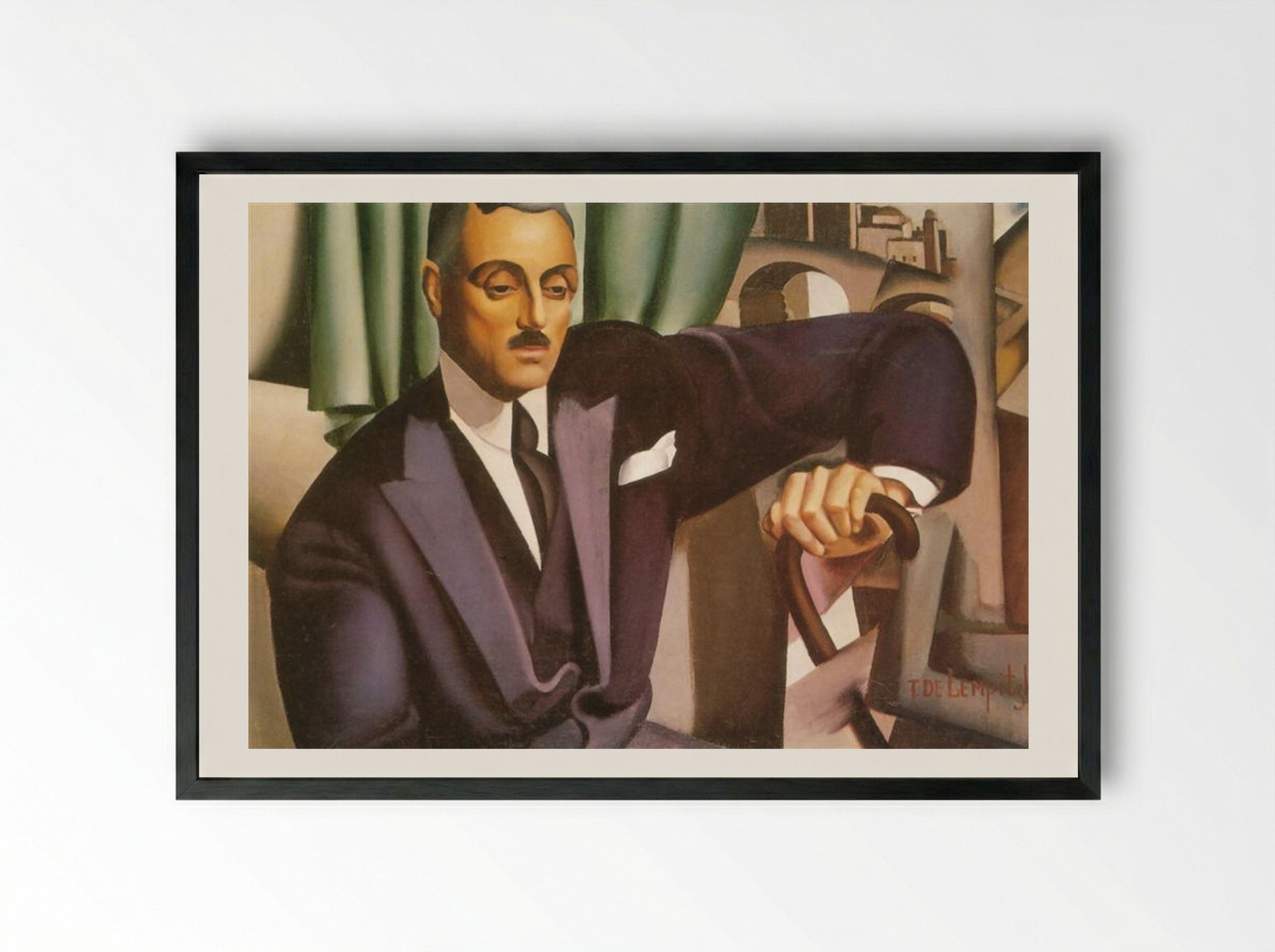 Portrait of Prince Eristoff - Tamara de Lempicka - Framed Print Black