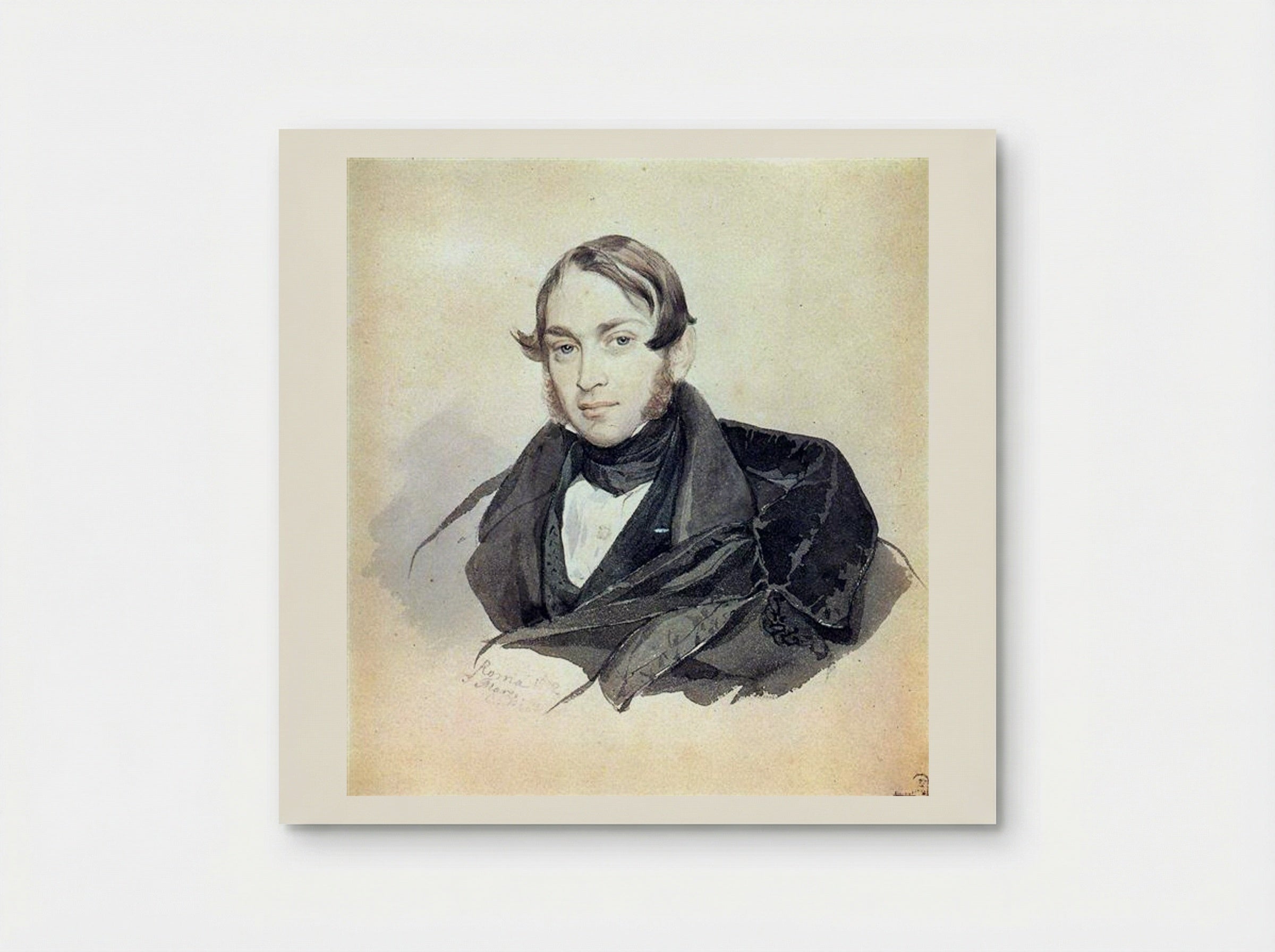 Portrait of S. A. Sobolevsky - Karl Bryullov - Poster