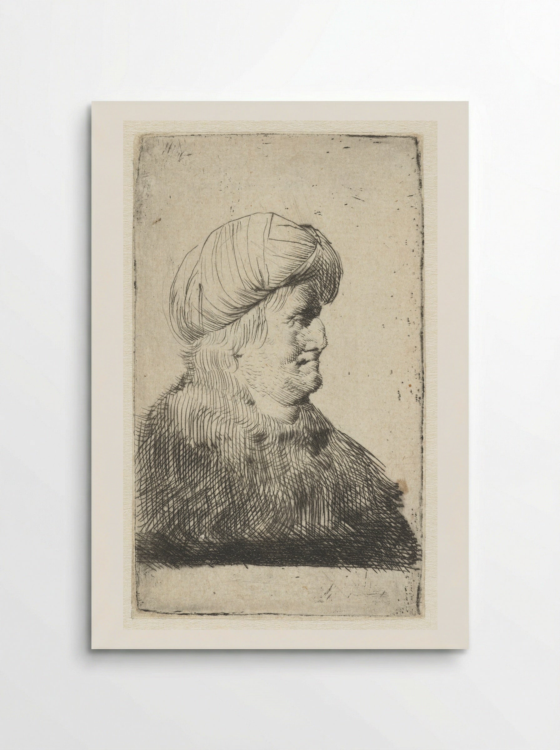 Portrait of a Man with a Turban, in Profile to the Right - Pieter de Grebber - Poster
