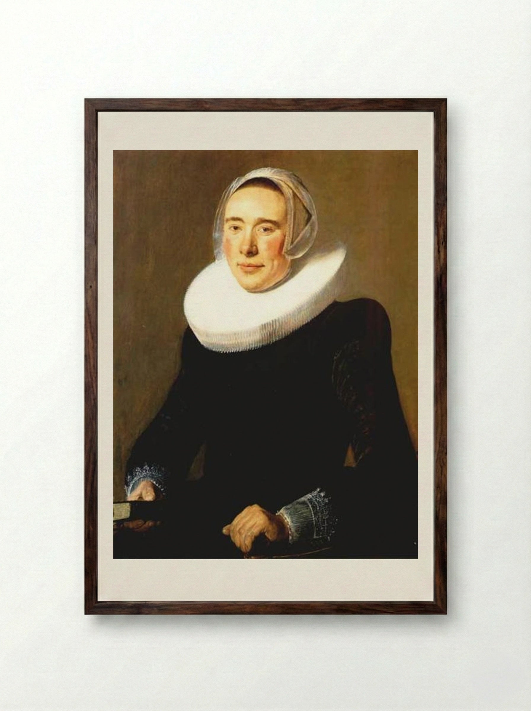 Portrait of a Woman - Judith Leyster - Framed Print Dark Wood