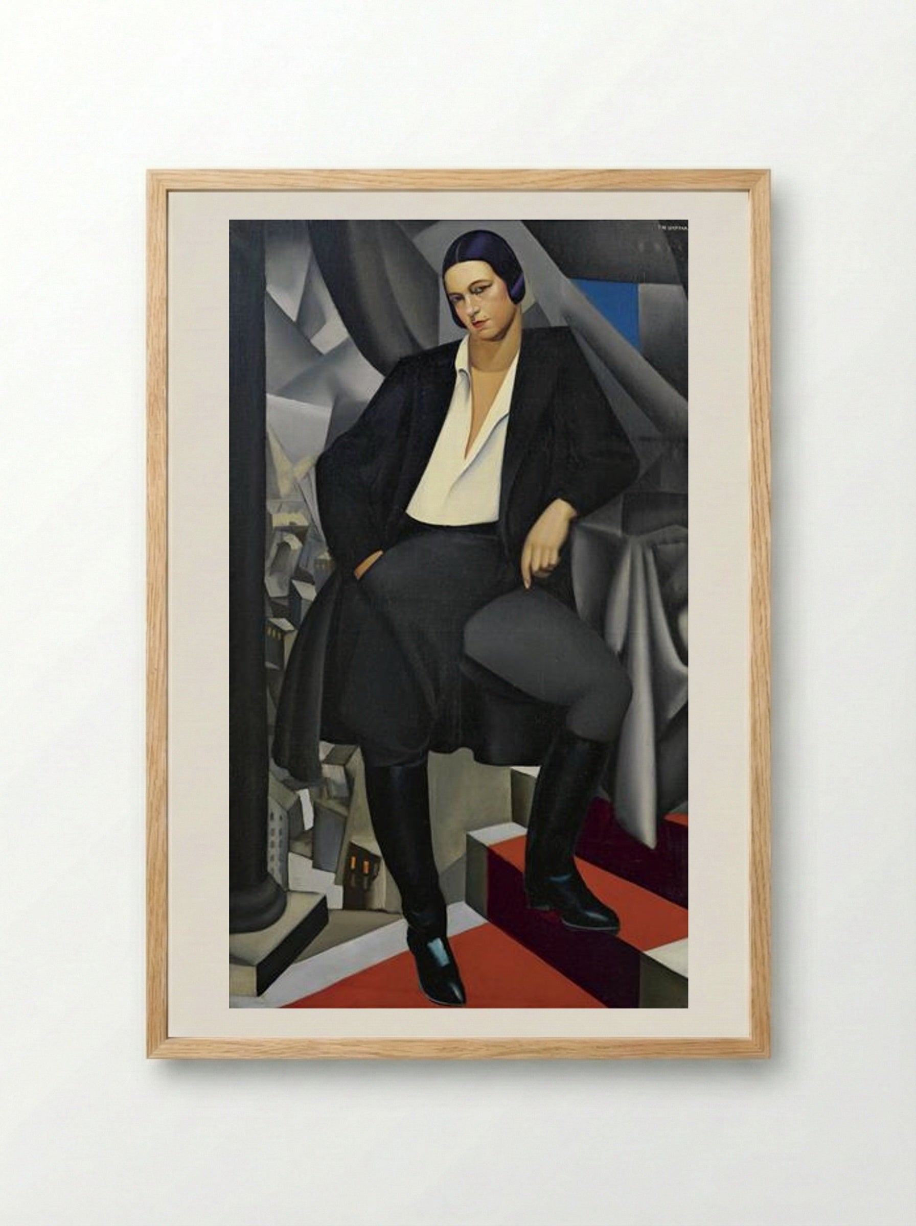 Portrait of the Duchess of La Salle - Tamara de Lempicka - Framed Print Wood