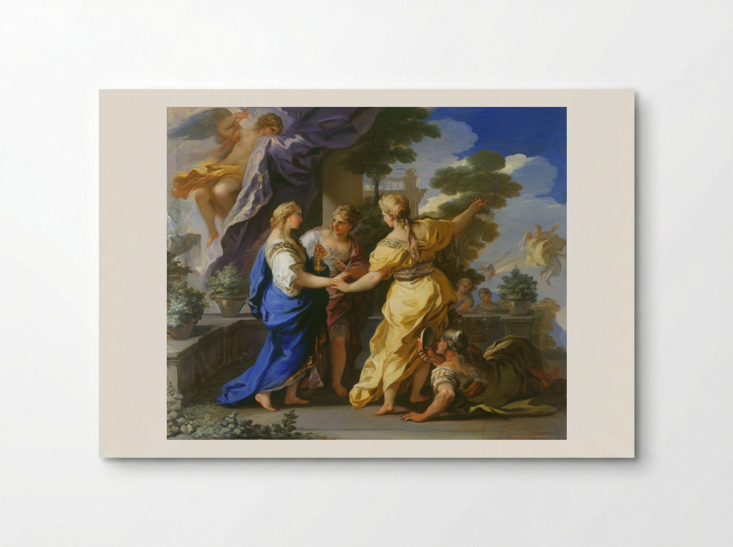 Psyche's Sisters Giving her a Lamp and a Dagger - Luca Giordano - Poster