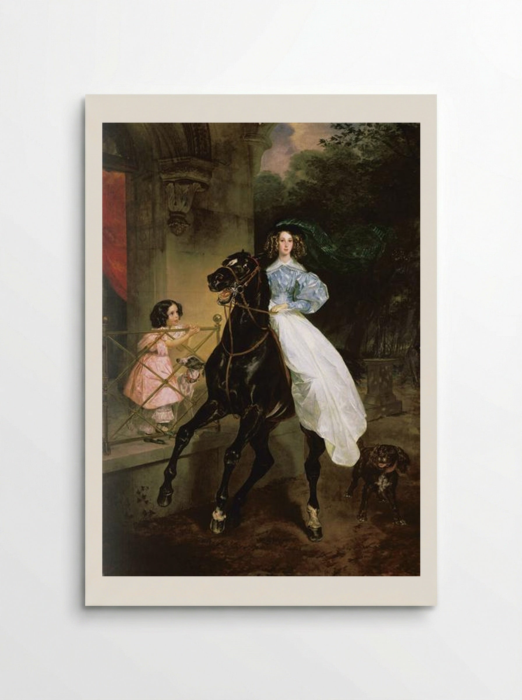 Rider. Portrait of Giovanina and Amacilia Pacini, the Foster Children of Countess Yu. P. Samoilova - Karl Bryullov - Poster
