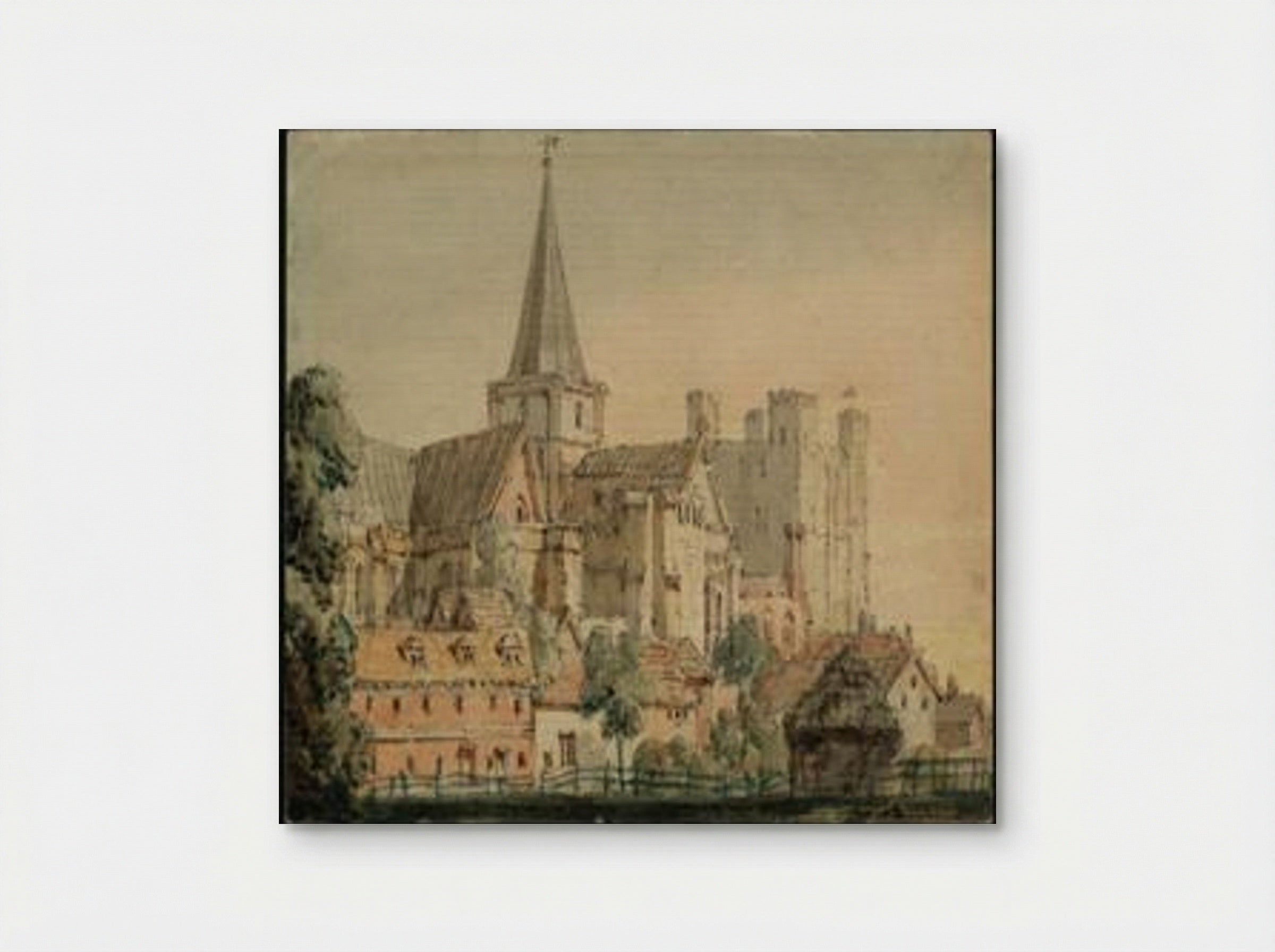Rochester Cathedral from the North East, with the Castle Beyond - Thomas Girtin - Poster