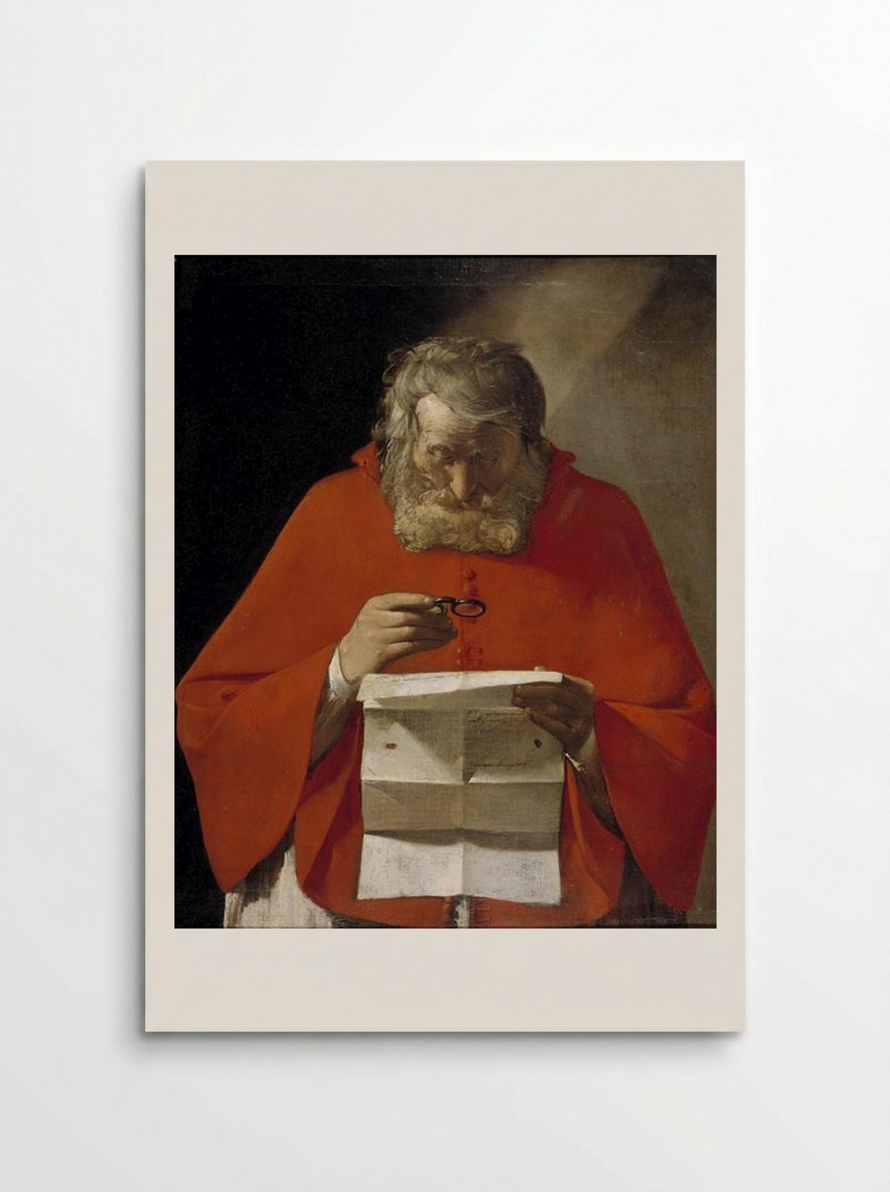 Saint Jerome Reading a Letter - Georges de la Tour - Poster