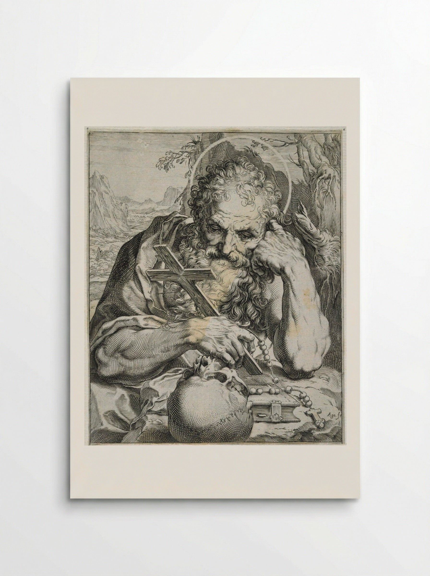 Saint Jerome - Agostino Carracci - Poster