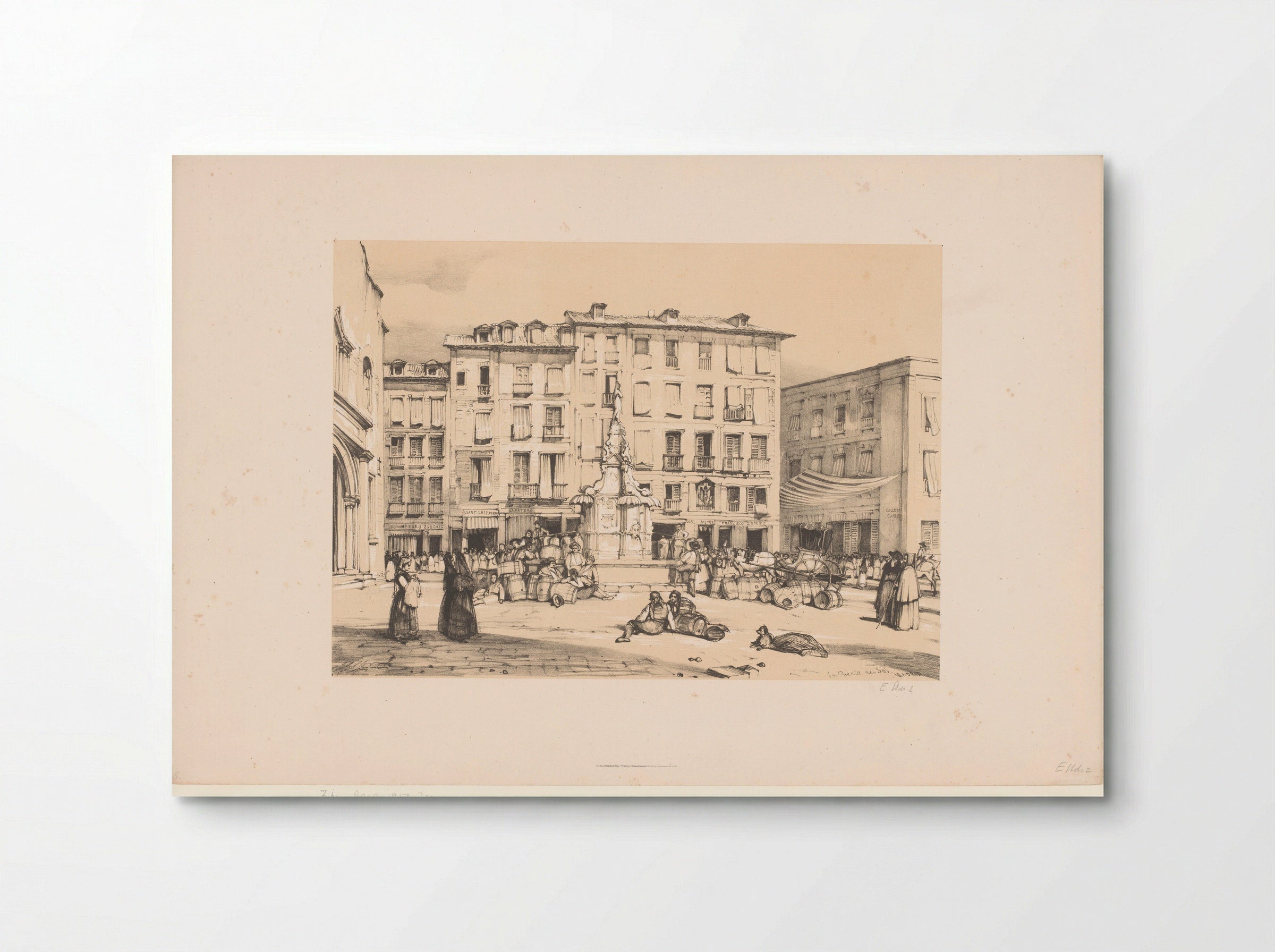 Schetsen van een reis naar Spanje: Puerta del Sol, te Madrid - John Frederick Lewis - Poster
