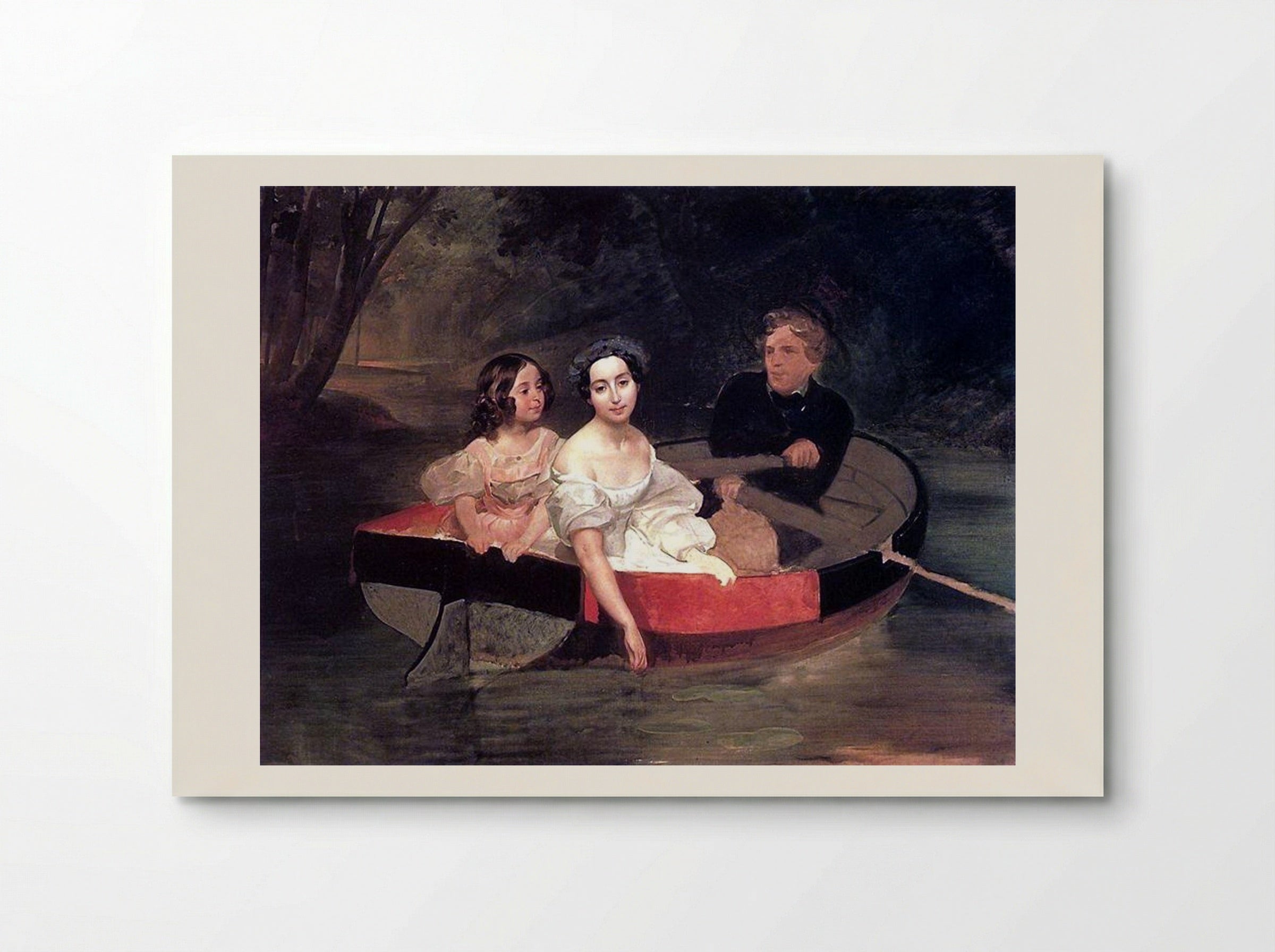 Self-portrait with Baroness Ye. N. Meller-Zakomelskaya and a Girl in a Boat - Karl Bryullov - Poster