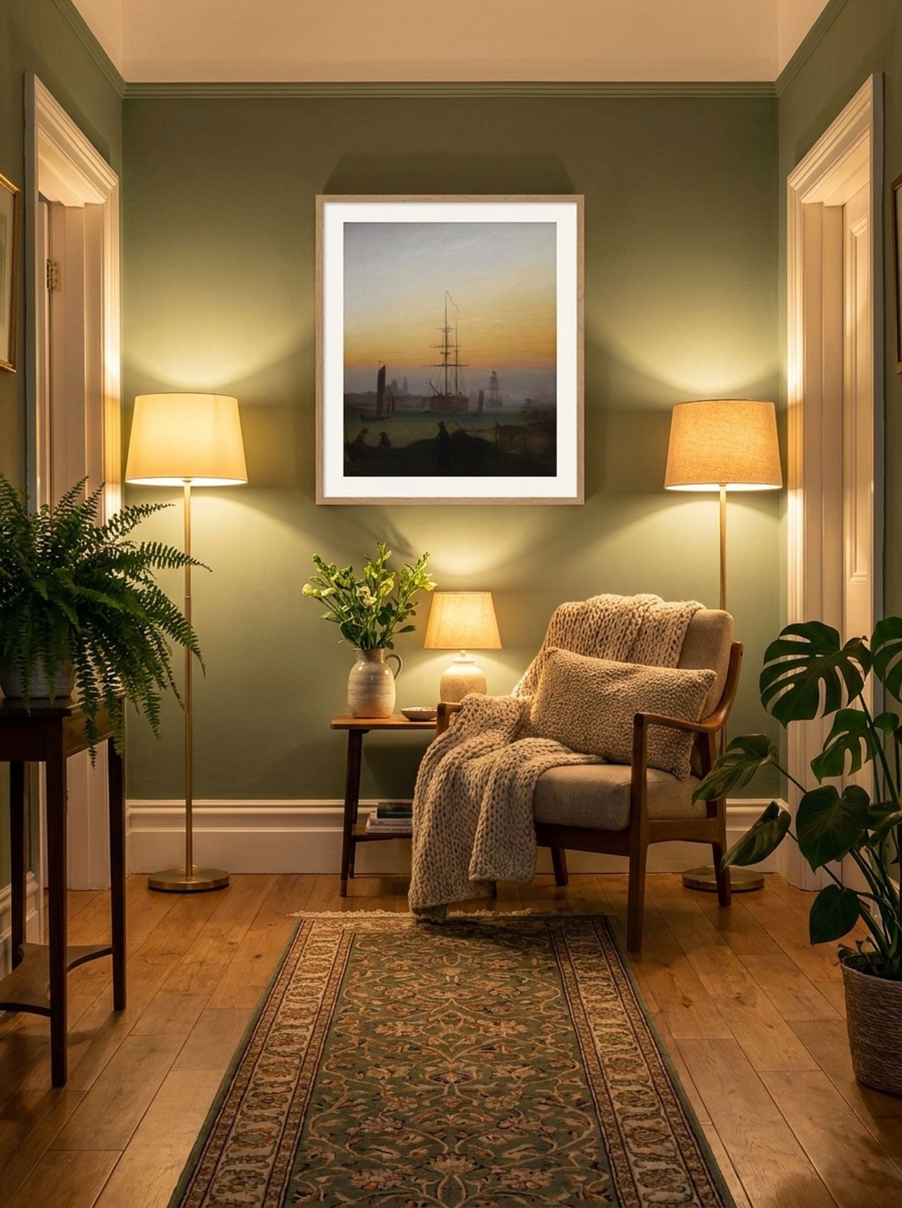 Ships in the Port of Greifswald - Caspar David Friedrich - Lifestyle