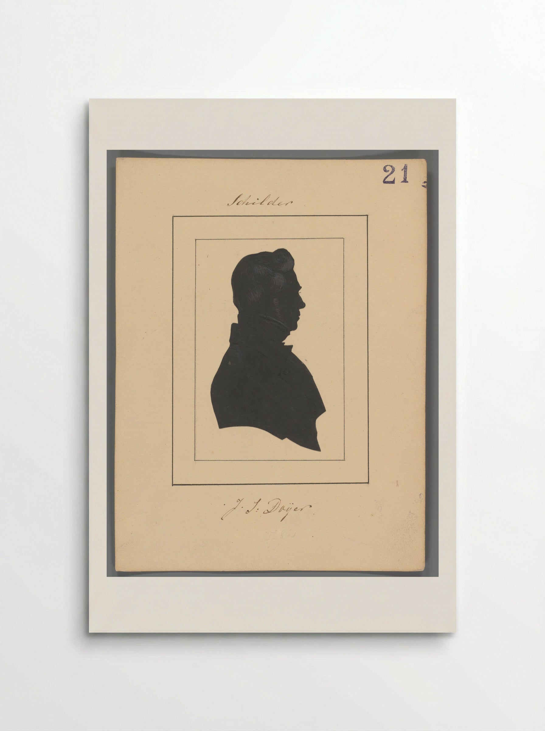 Silhouetportret van Jacobus Schoemaker Doyer - Elisabeth Alida Haanen - Poster
