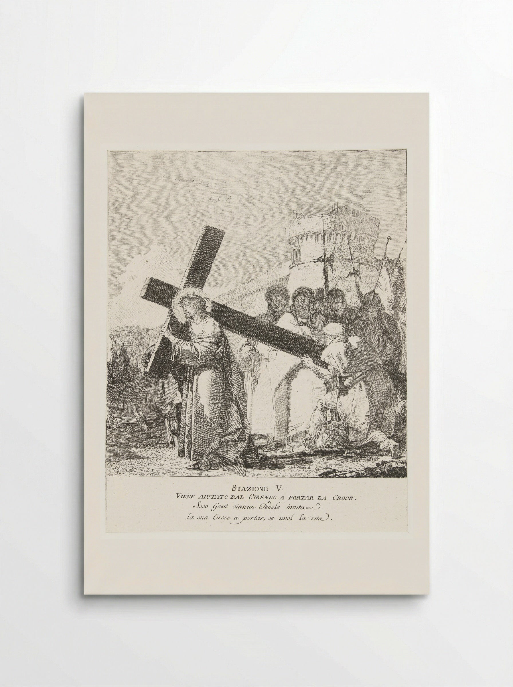 Simon of Cyrene Helps Christ Carry the Cross - Giovanni Domenico Tiepolo - Poster