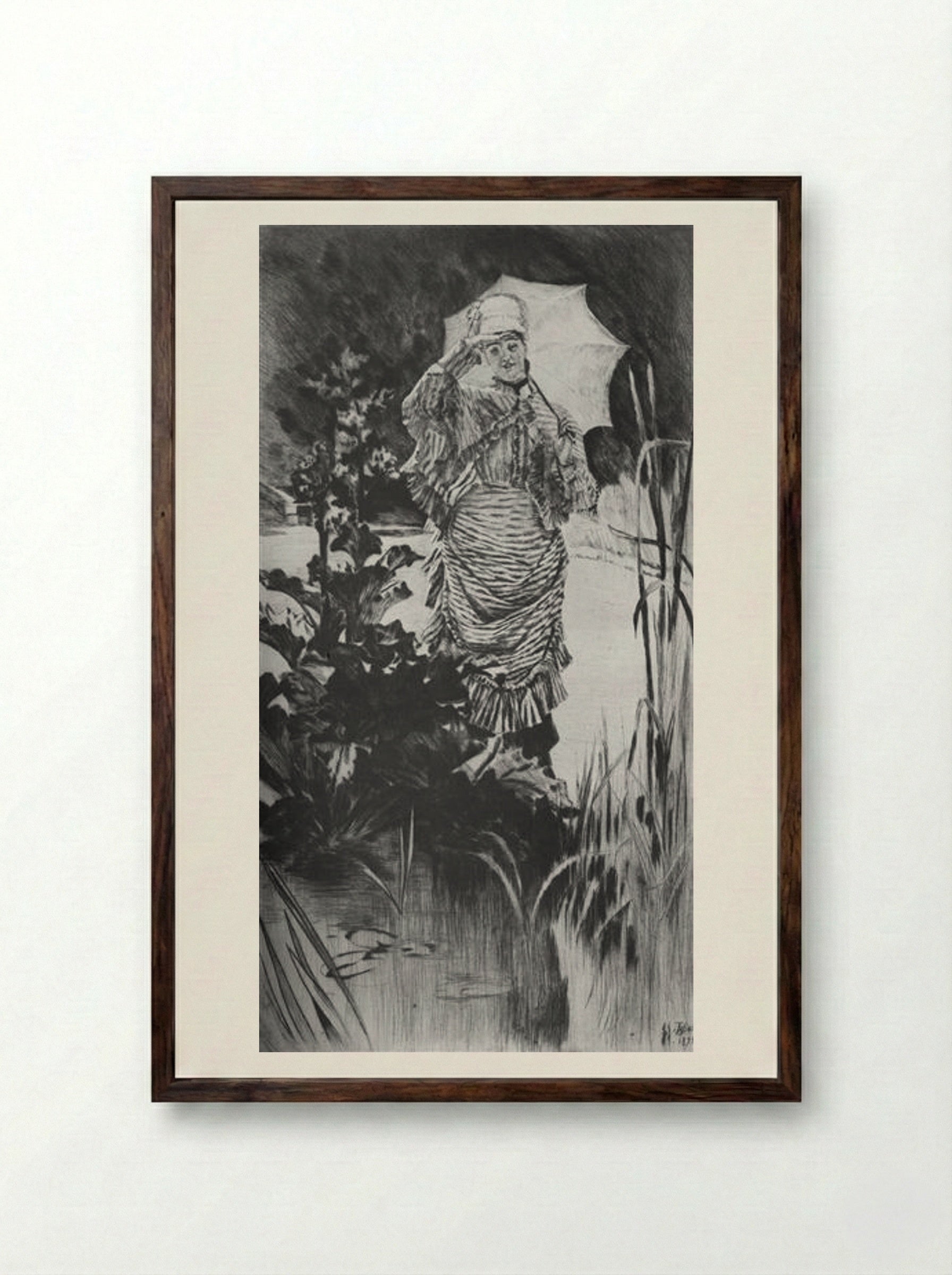 Spring Morning - James Tissot - Framed Print Dark Wood