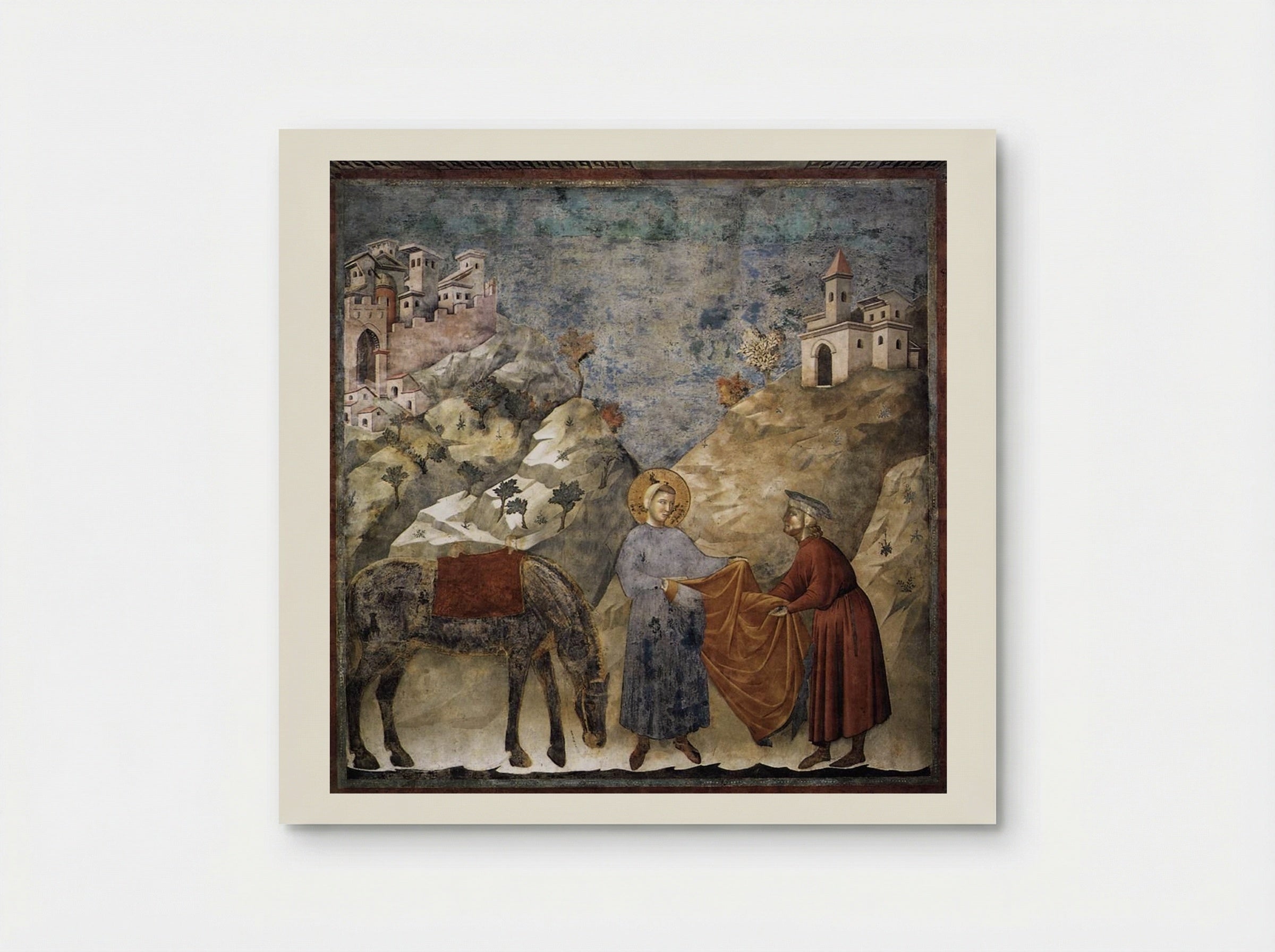 St. Francis Giving his Mantle to a Poor Man - Giotto di Bondone - Poster