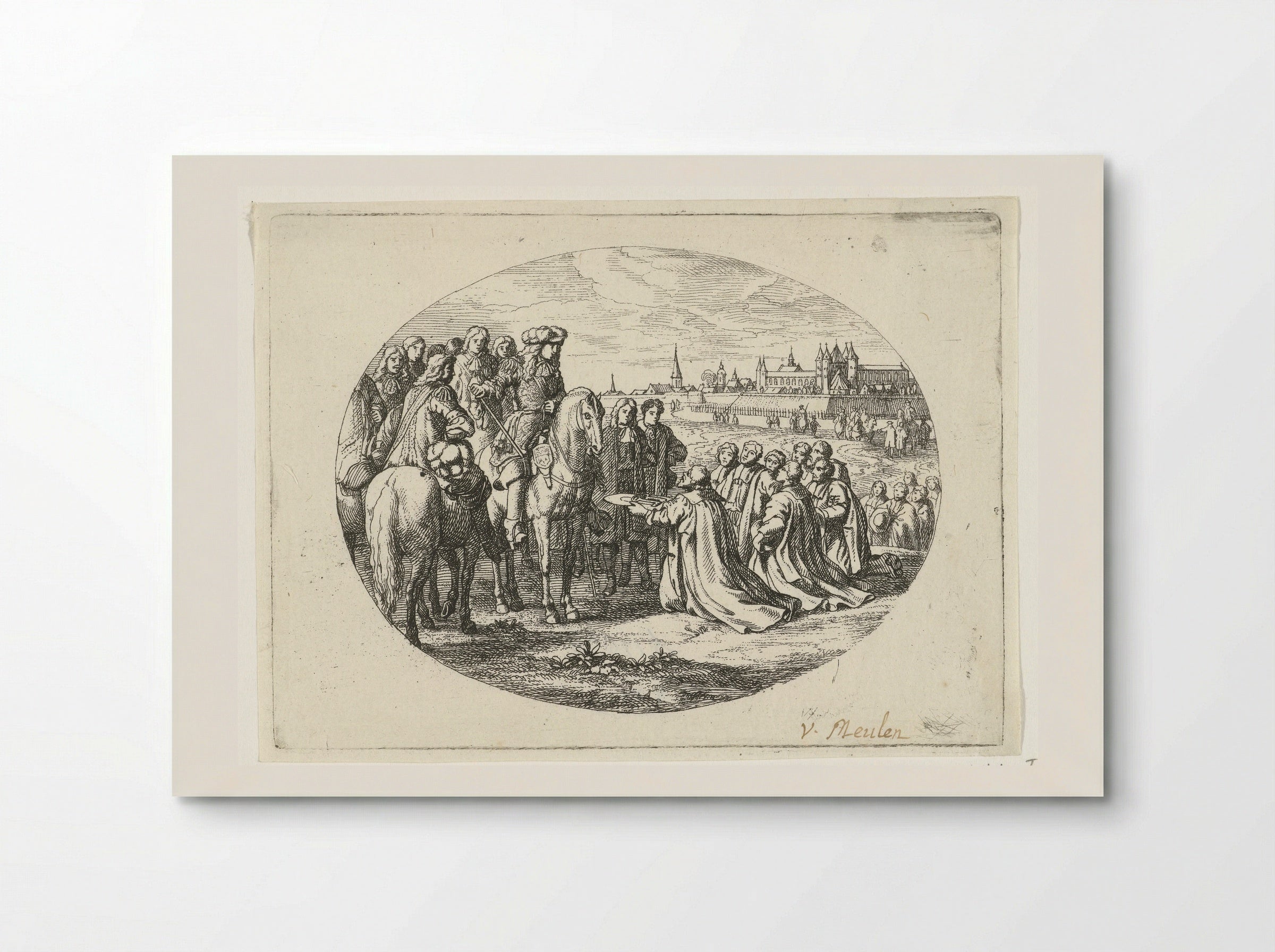 Stadssleutels worden aangeboden aan Lodewijk XIV, koning van Frankrijk - Jan van Huchtenburg - Poster