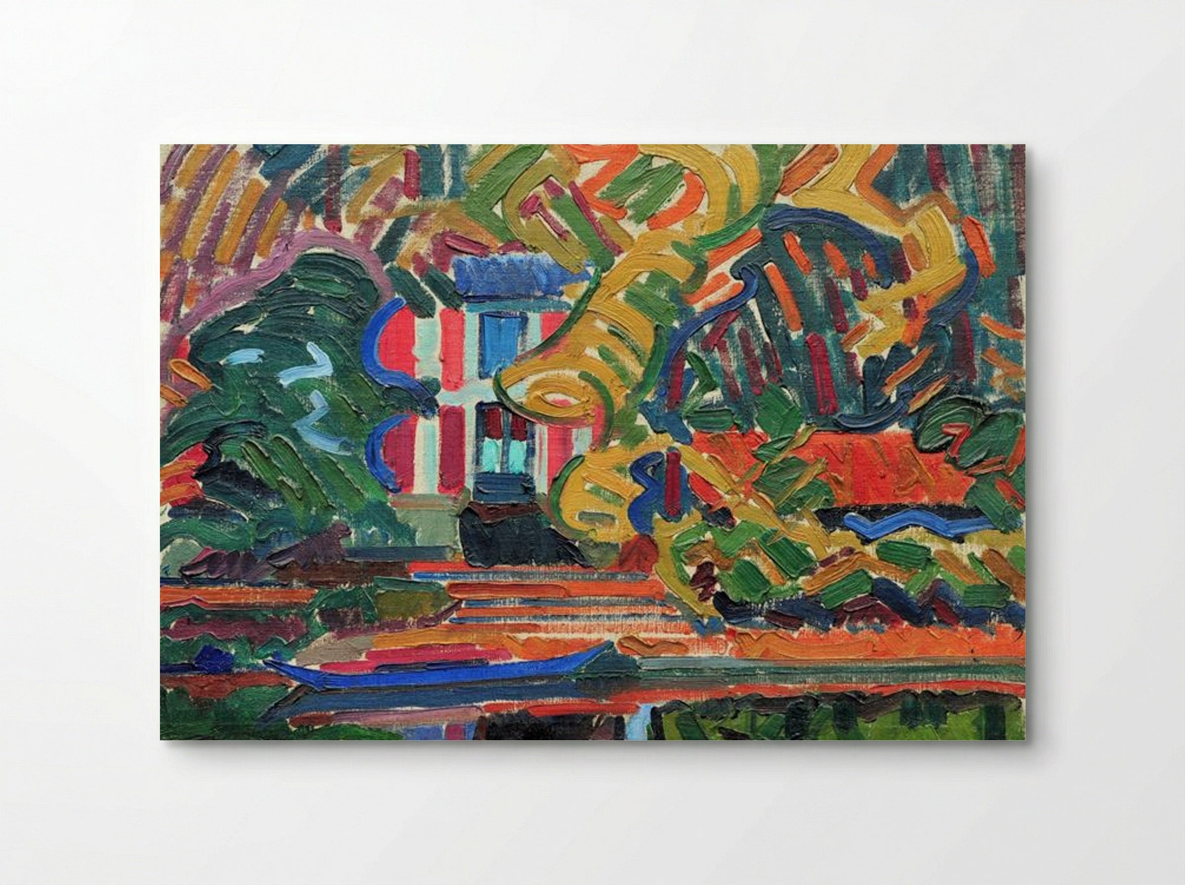 Stationnetje olie op doek - Auguste Herbin - Poster