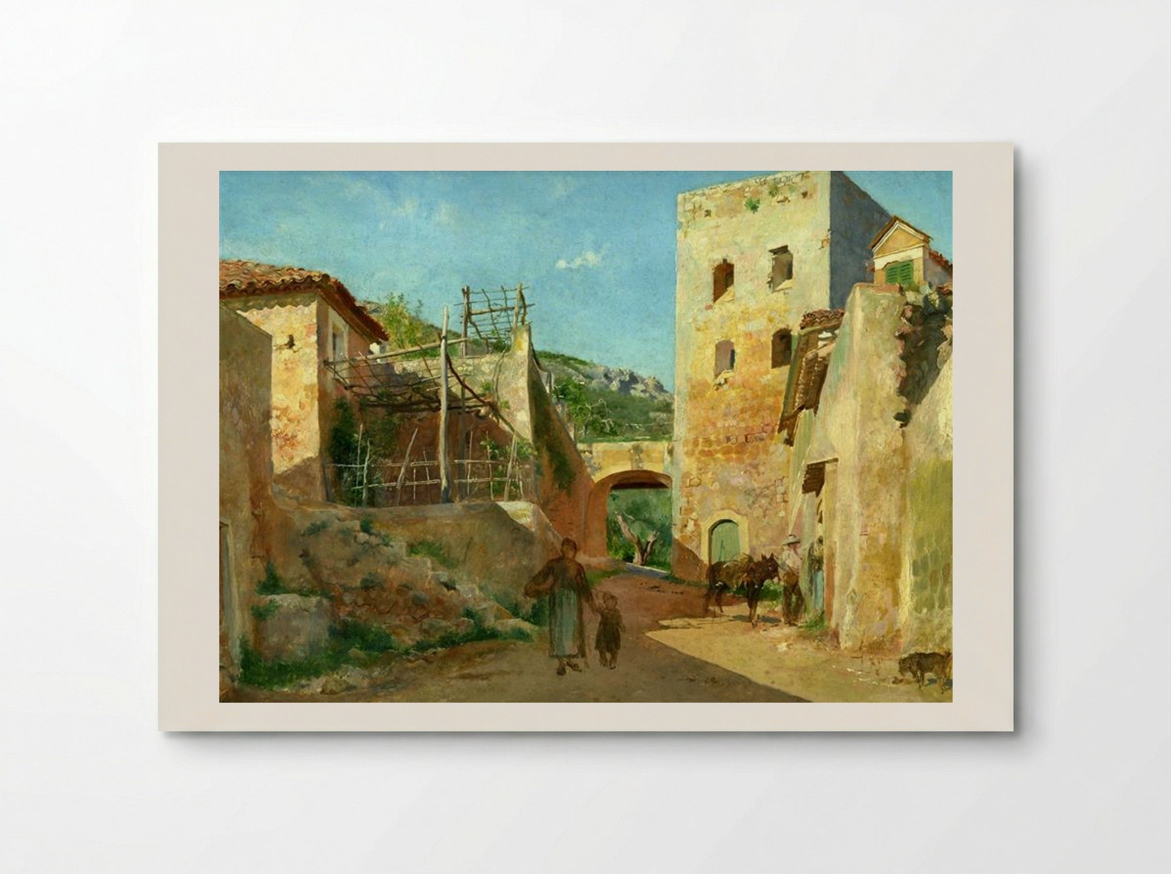 Street Scene near Antibes - Ernest Meissonier - Poster