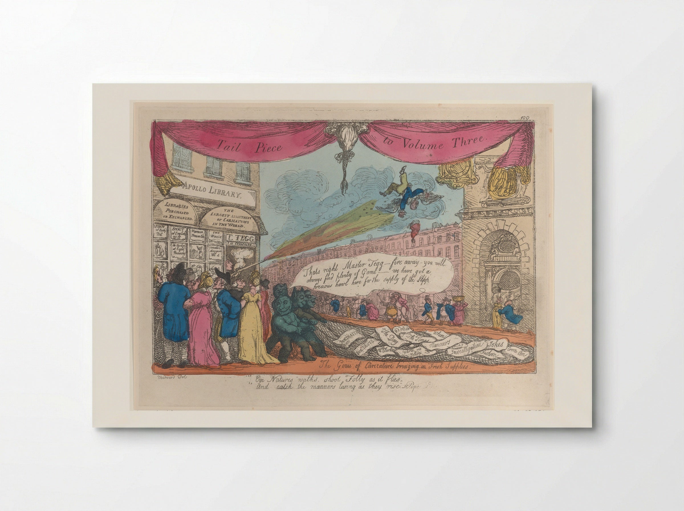 Tail Piece to Volume Three: The Genii of Caricature Bringing in Fresh Supplies - Thomas Rowlandson - Poster