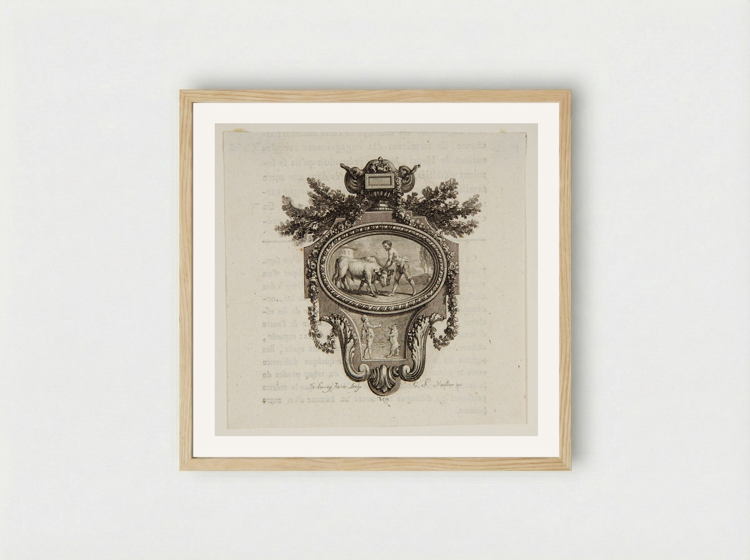 Tailpiece, Man with a Bull - Robert Delaunay - Framed Print Wood
