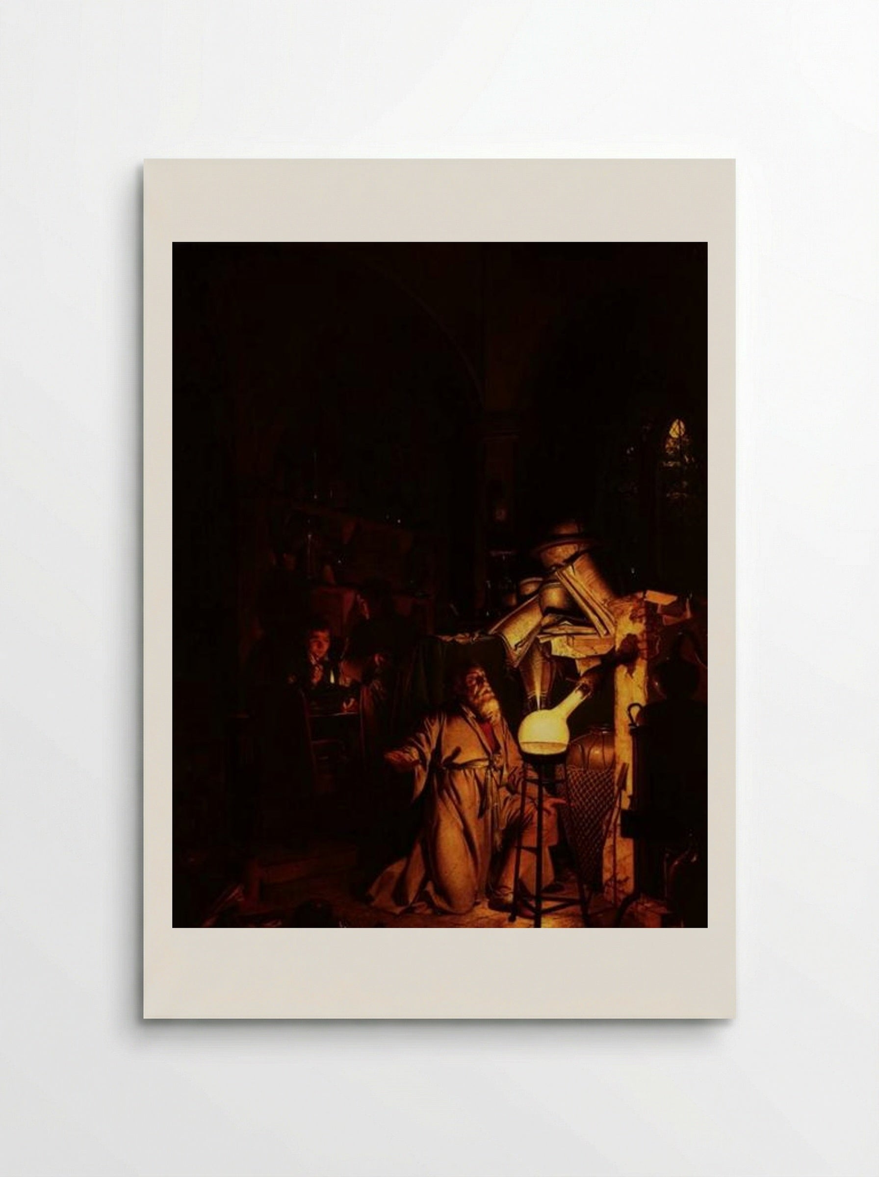 The Alchemist Discovering Phosphorus - Joseph Wright of Derby - Poster