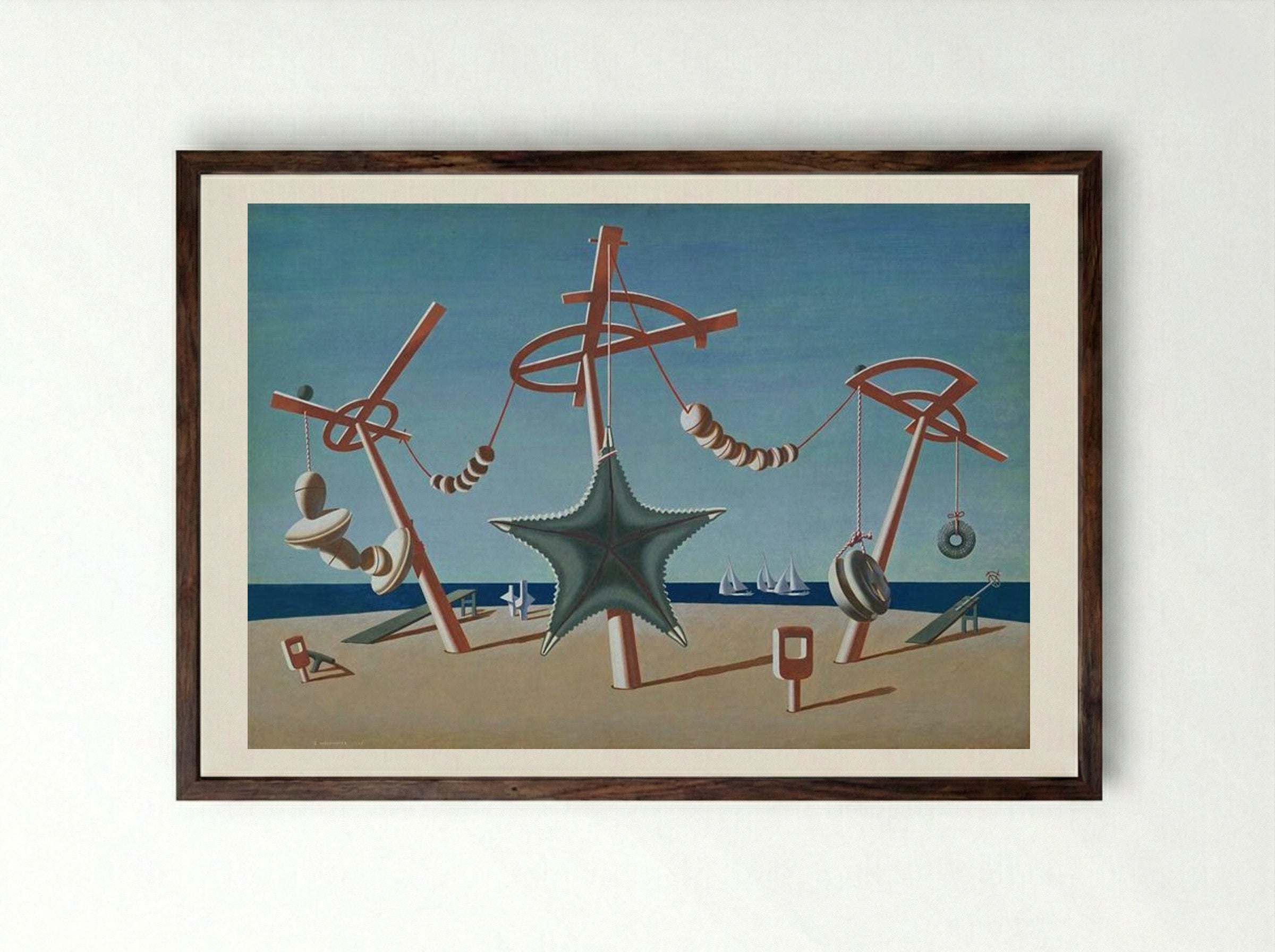 The Beached Margin - Edward Wadsworth - Framed Print Dark Wood