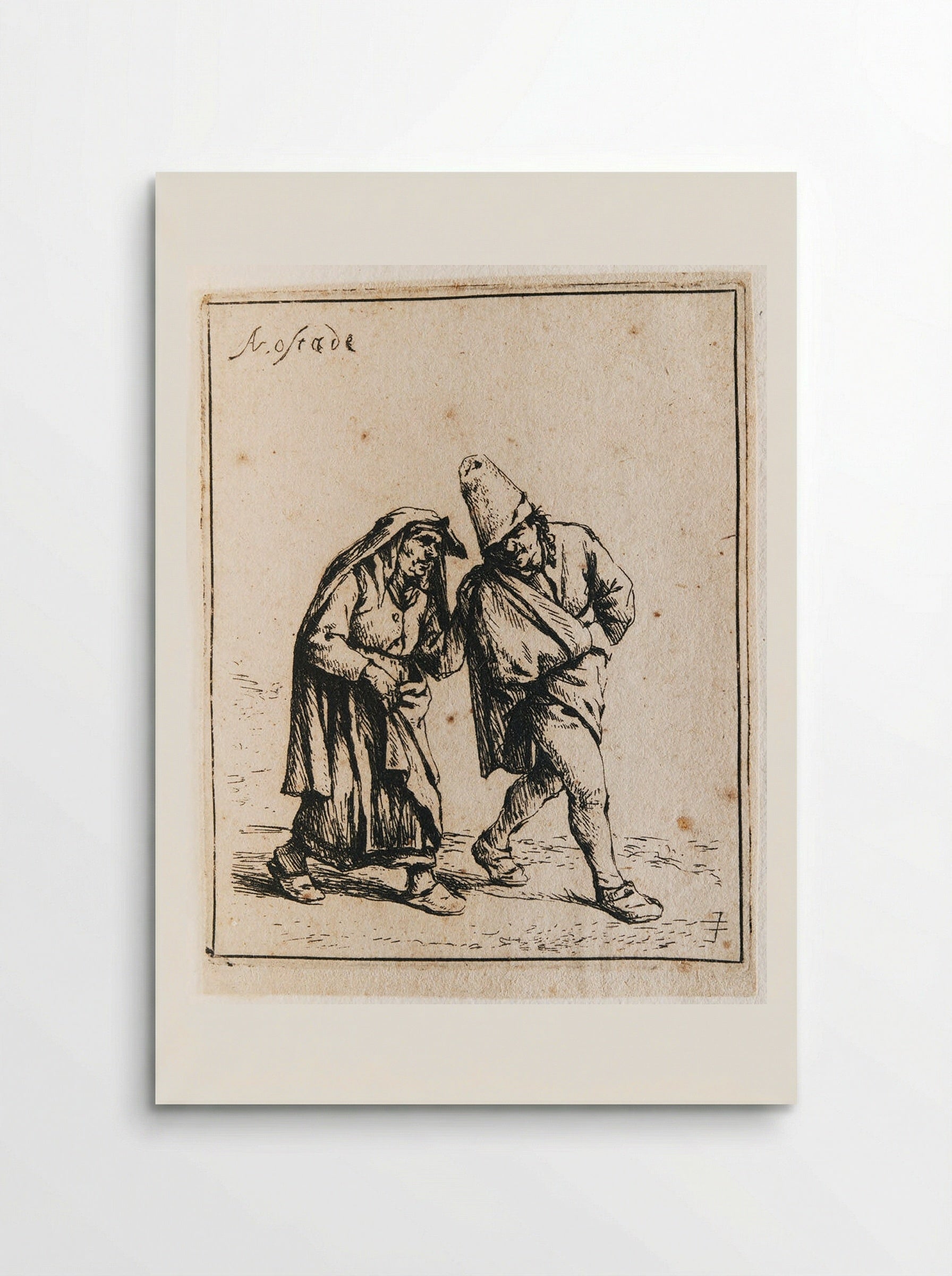 The Couple Walking - Adriaen van Ostade - Poster
