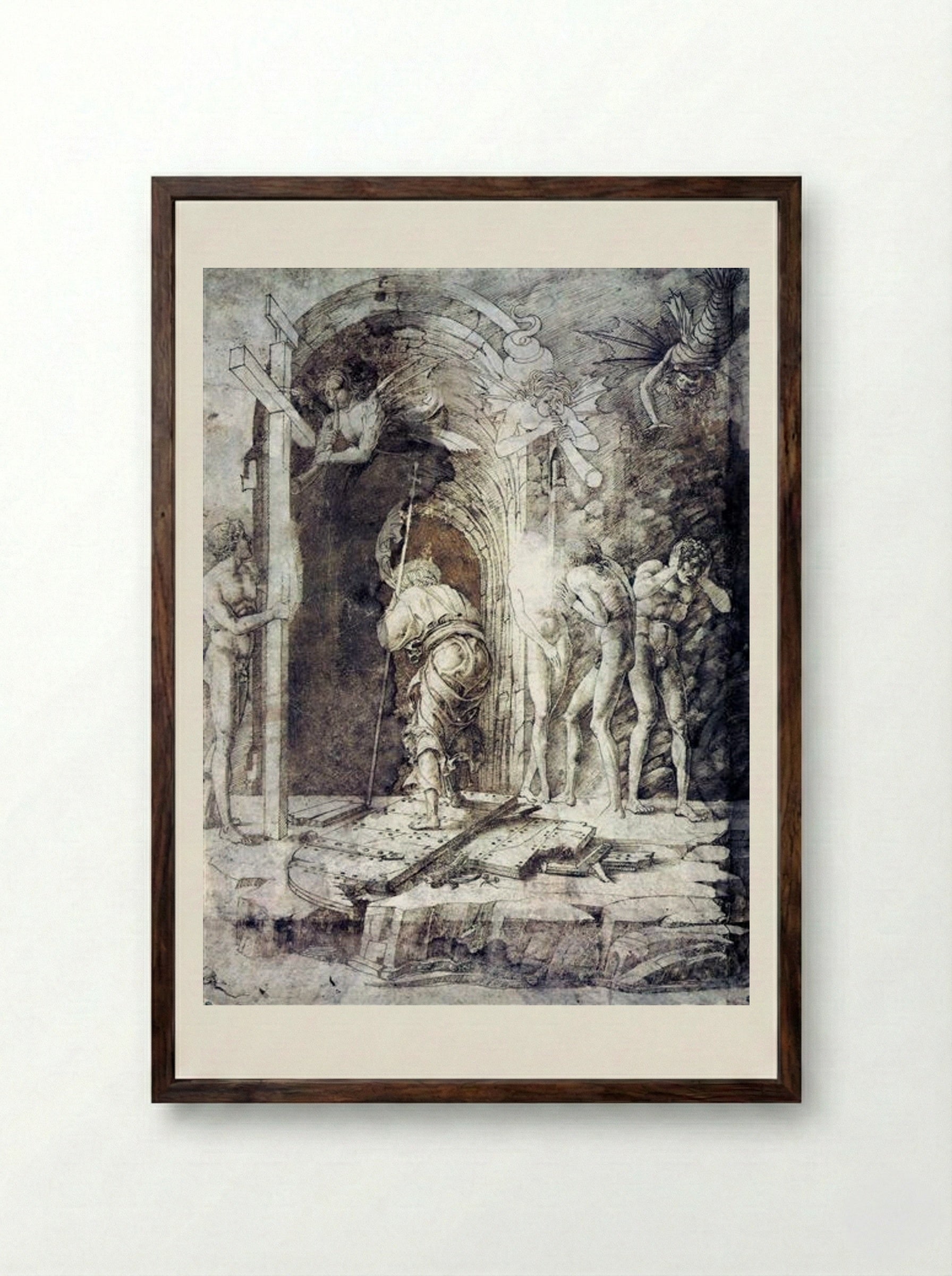 The Descent into Hell - Andrea Mantegna - Framed Print Dark Wood
