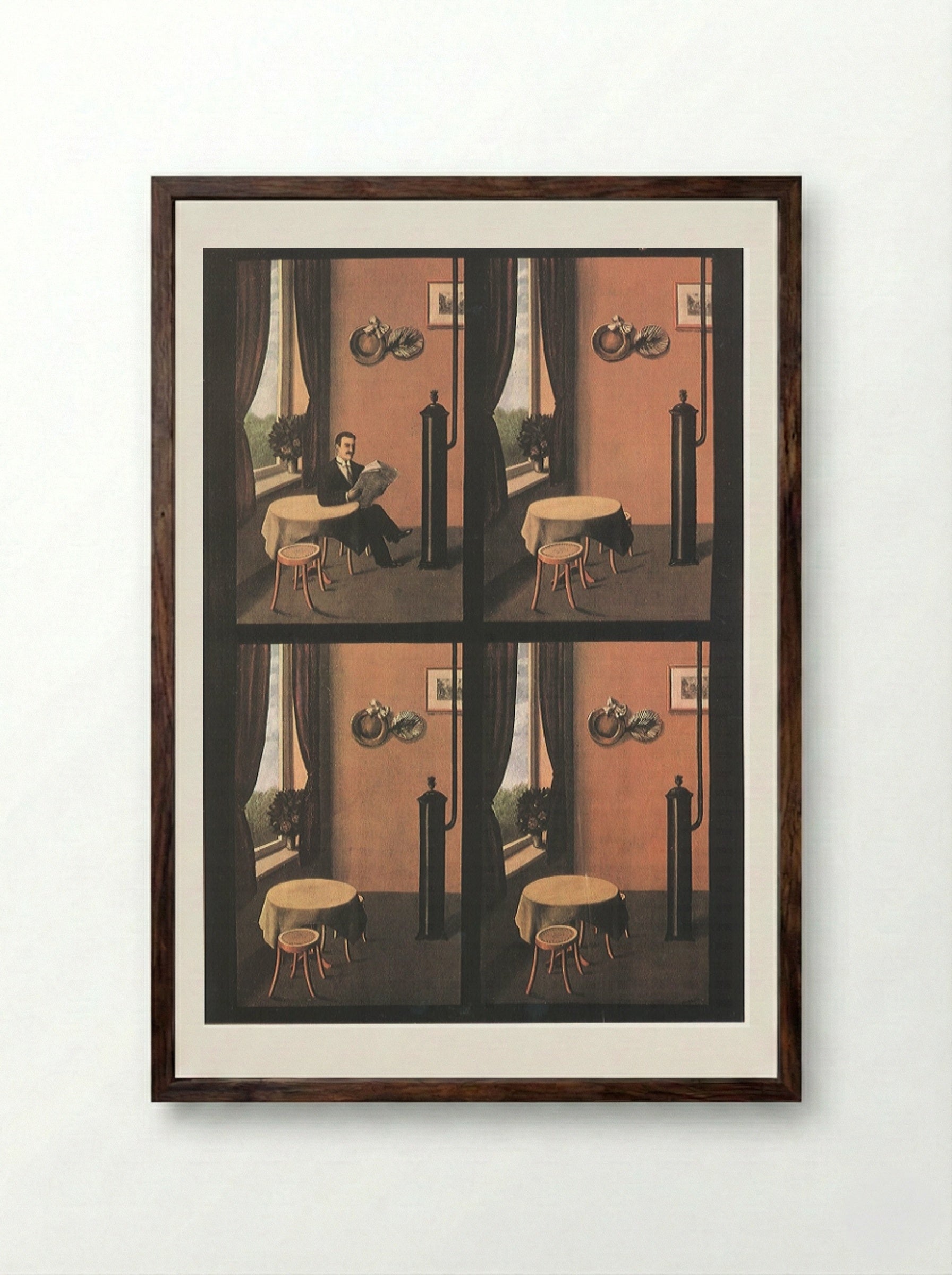 The Difficult Crossing - René Magritte - Framed Print Dark Wood
