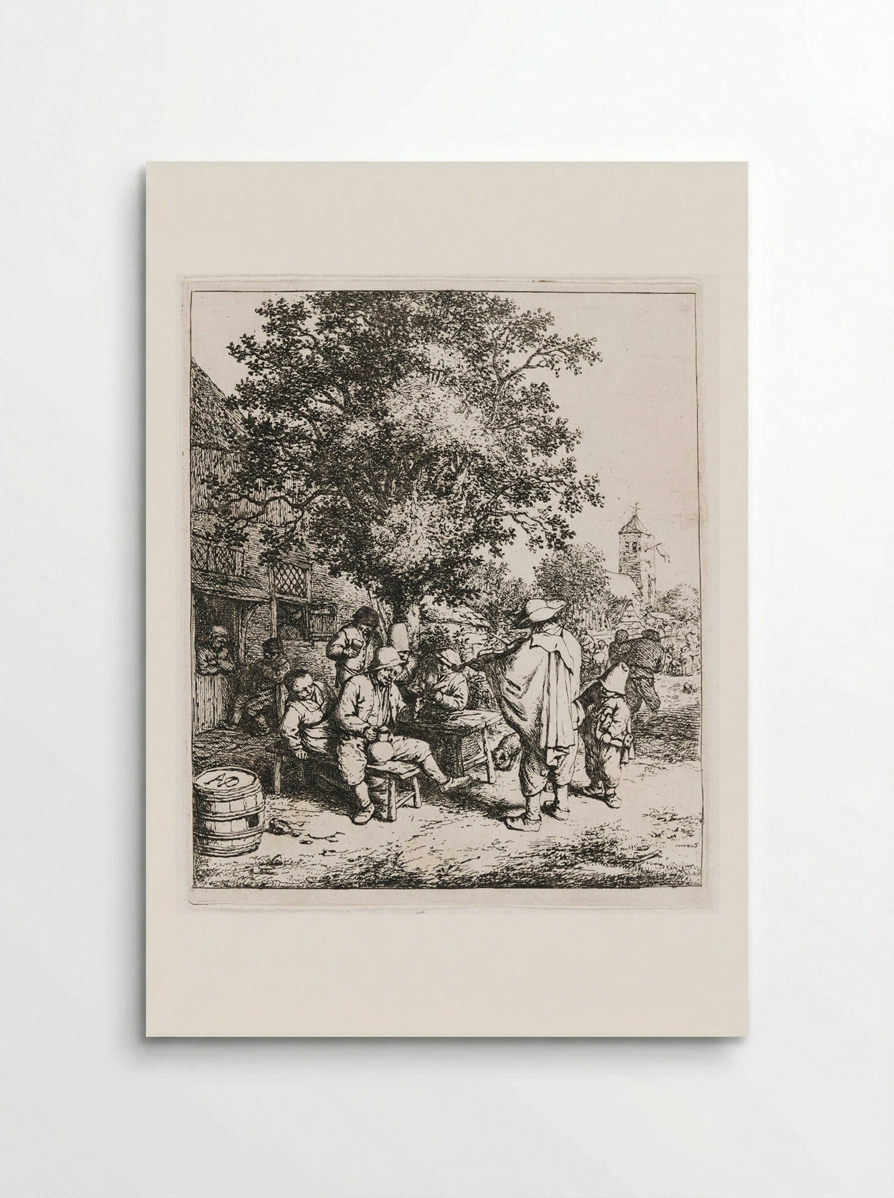 The Fiddler and the Hurdy-Gurdy Boy - Adriaen van Ostade - Poster
