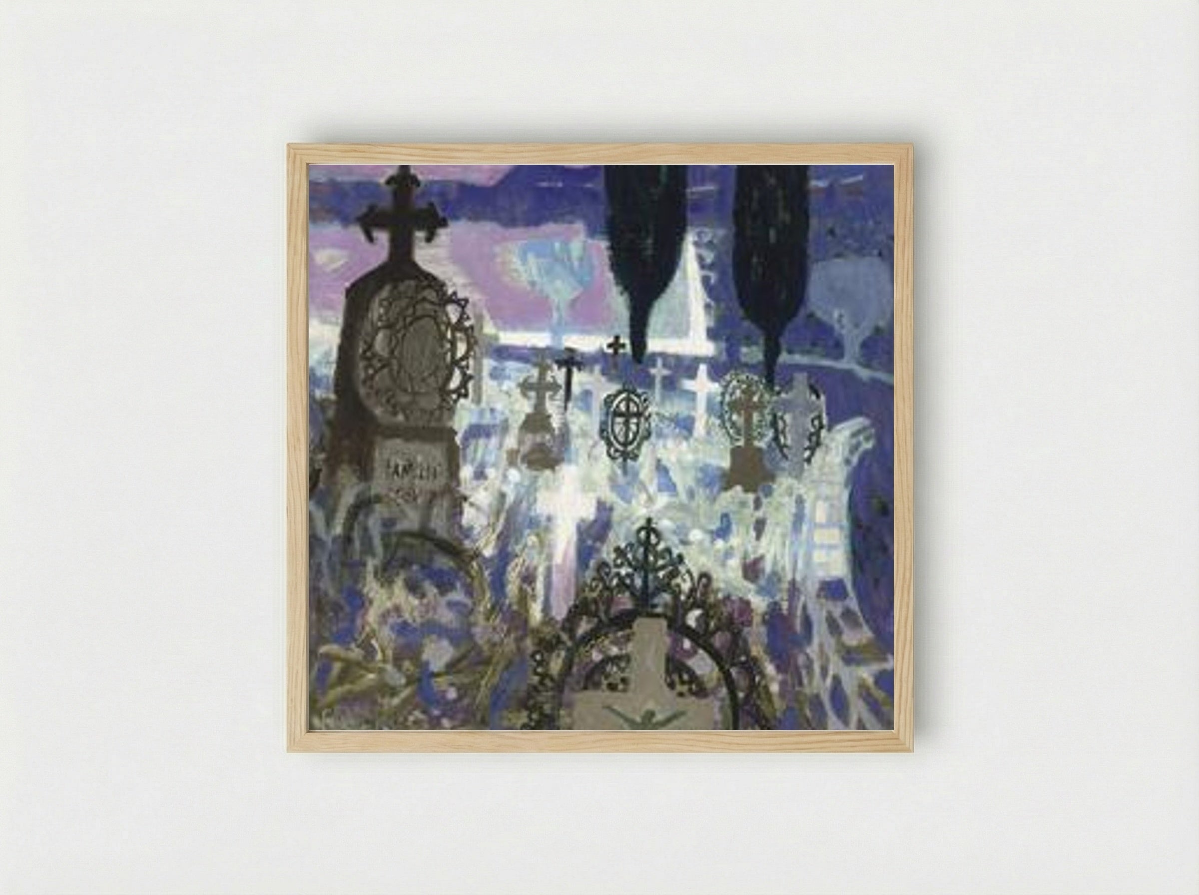 The Graveyard - Mary Fedden - Framed Print Wood