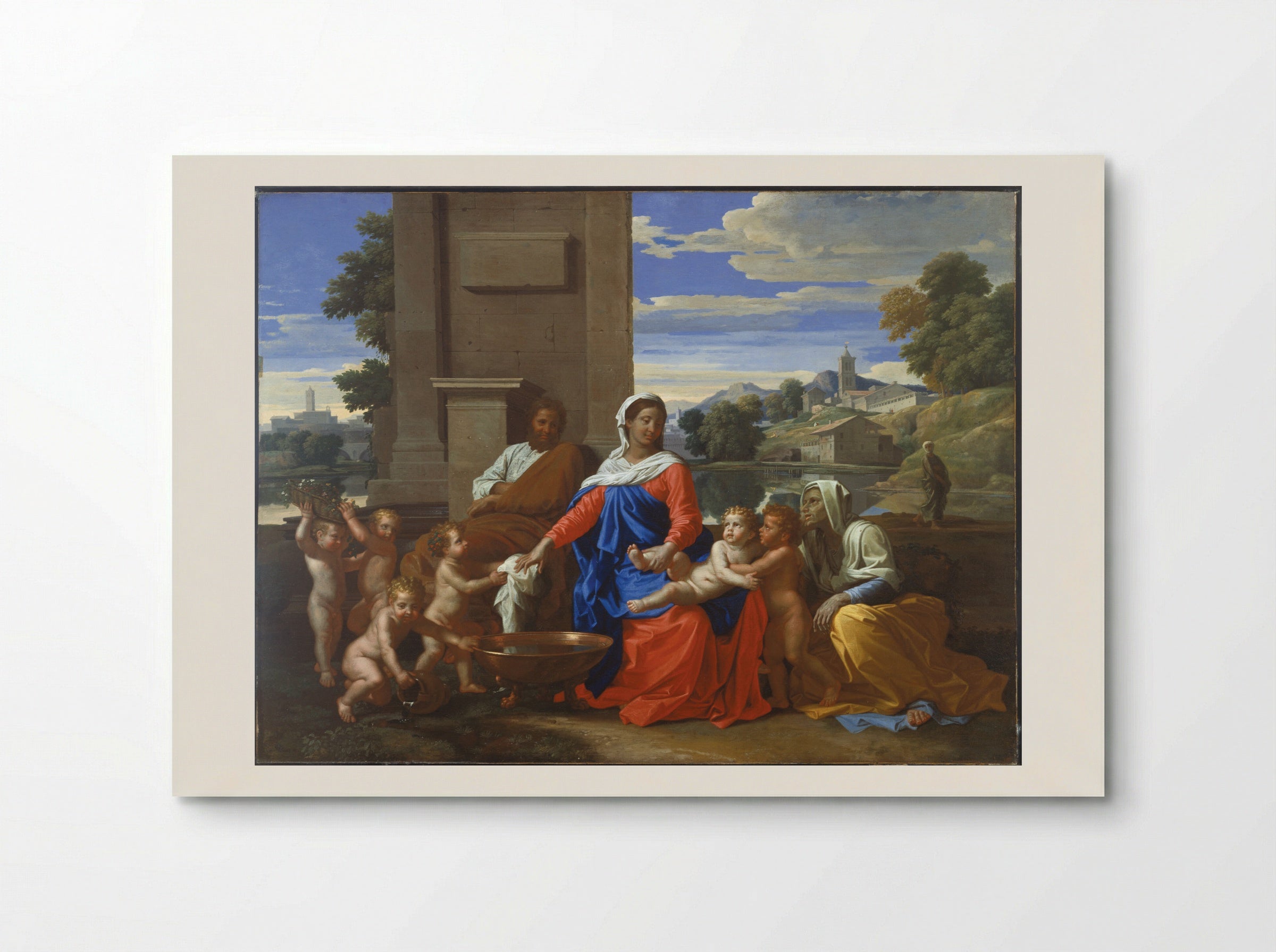 The Holy Family with the Infant Saint John the Baptist and Saint Elizabeth - Nicolas Poussin - Poster