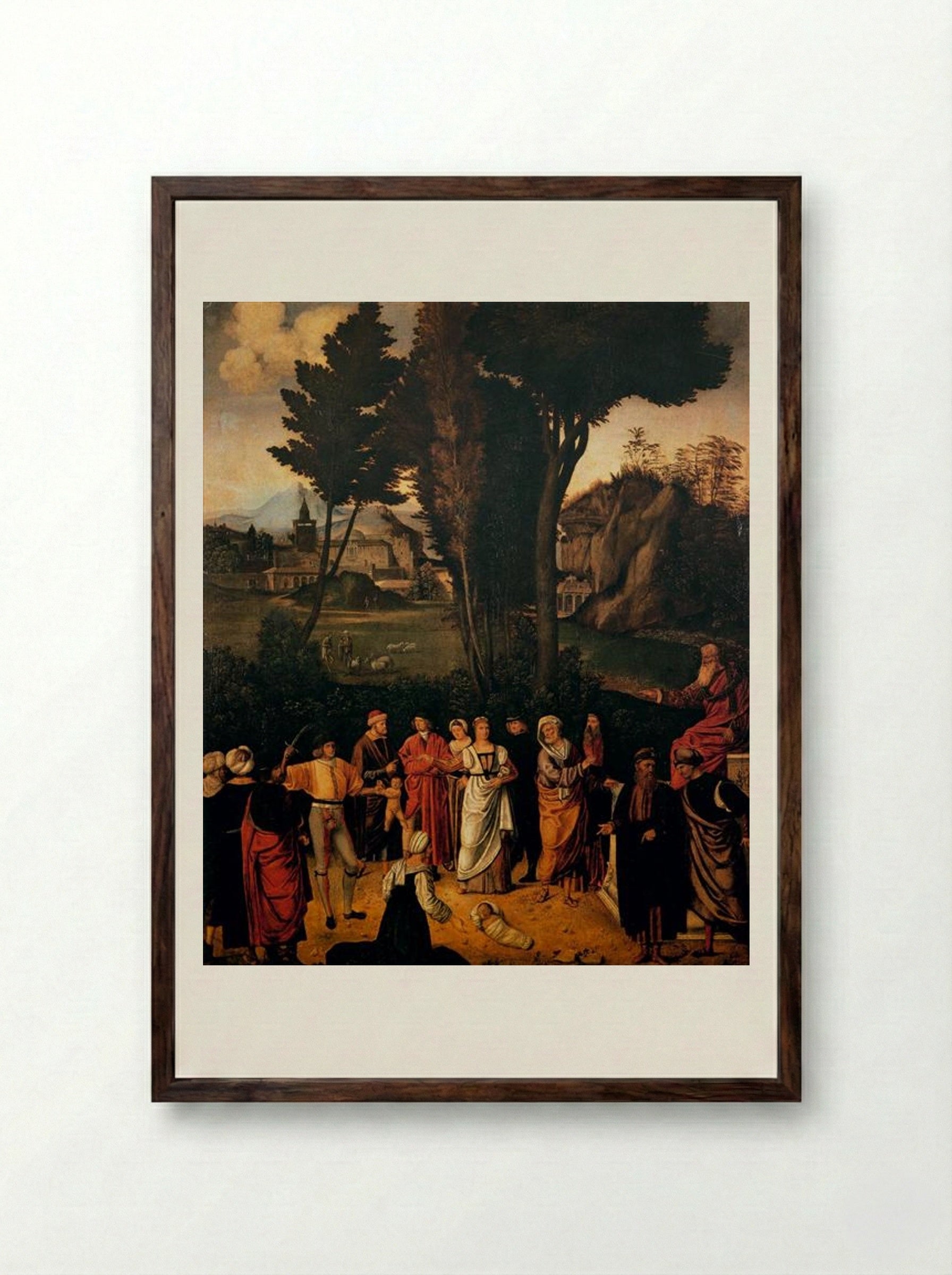 The Judgement of Solomon - Giorgione - Framed Print Dark Wood